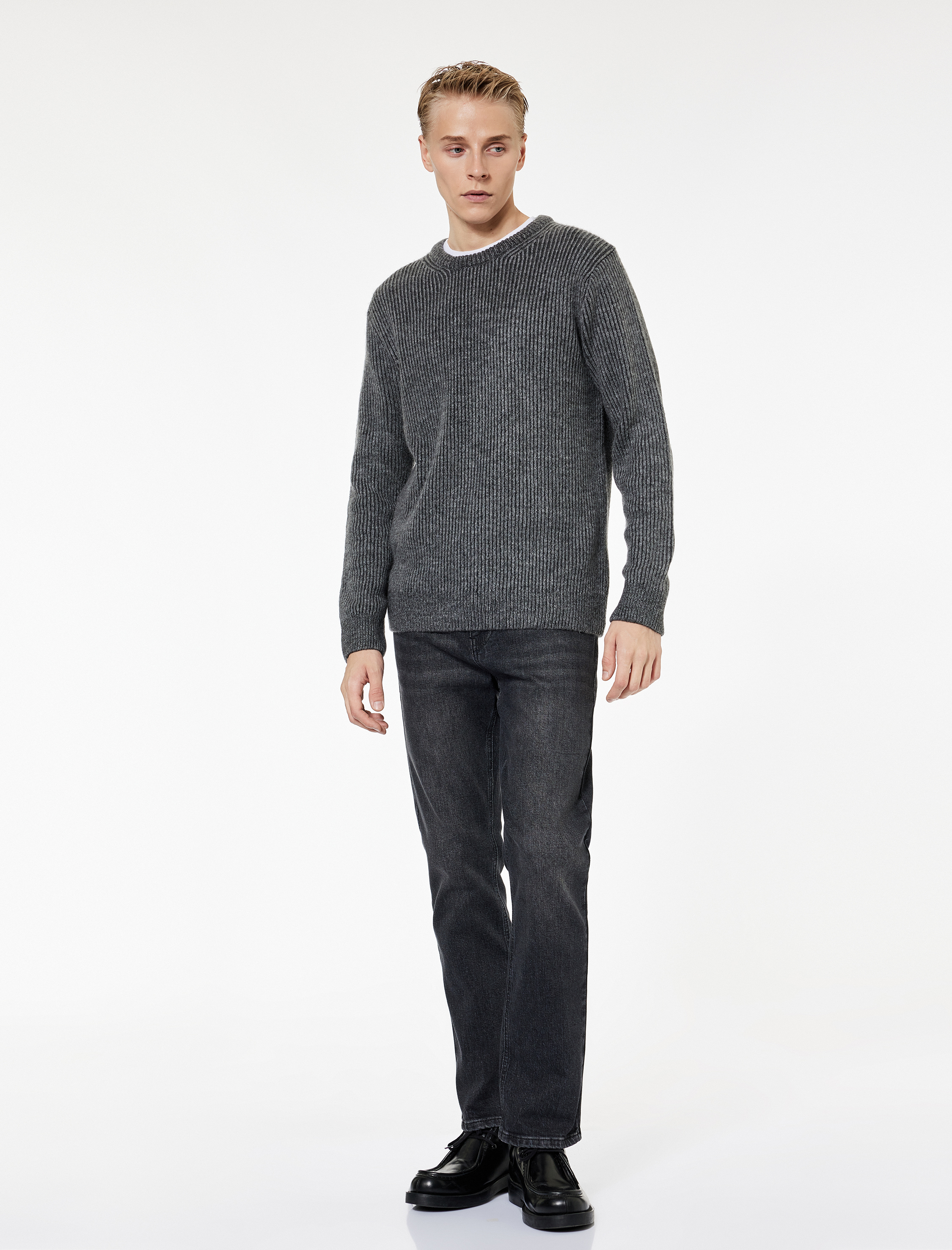   Uzun Kollu Bisiklet Yaka Triko Kazak