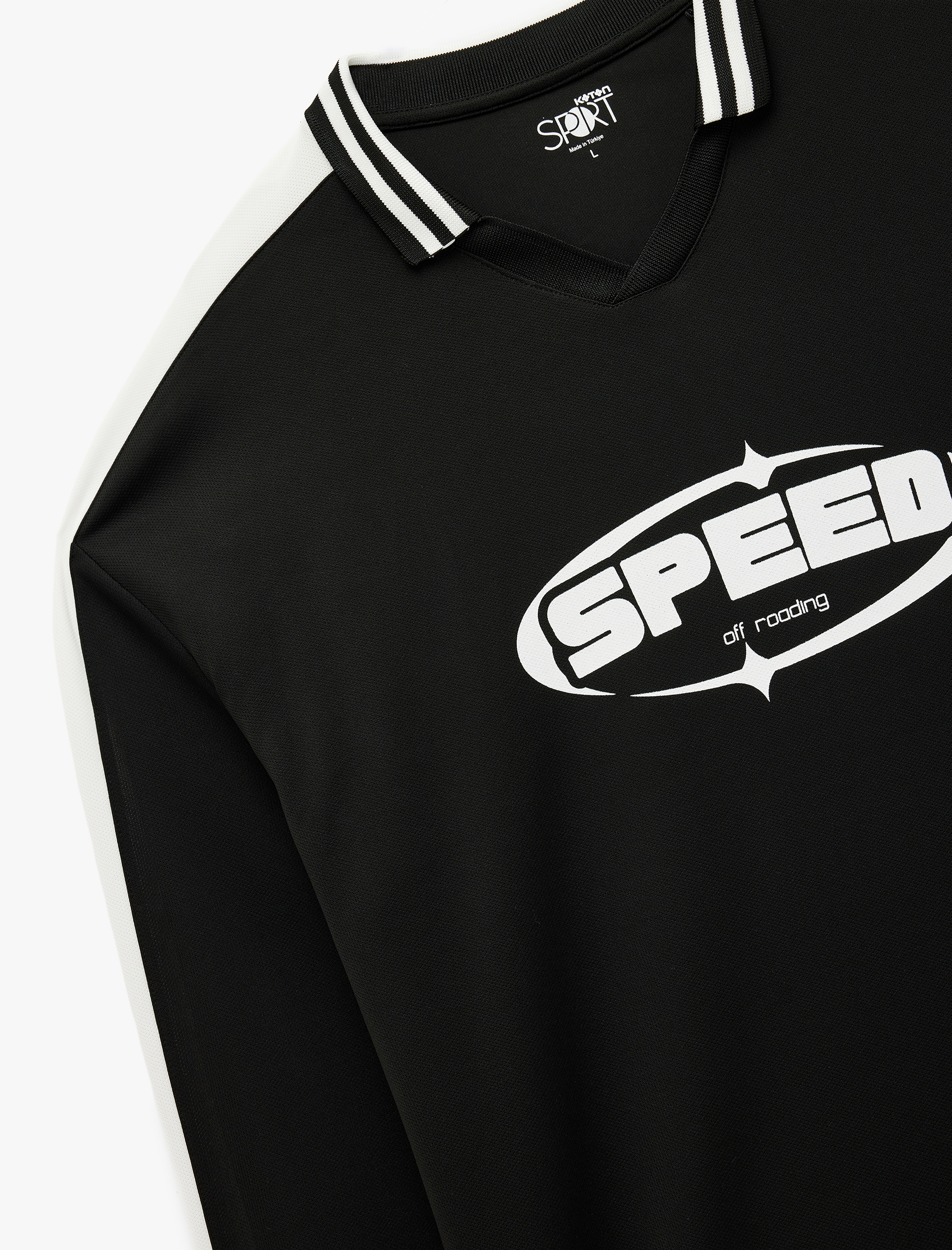   Rahat Kalıp Uzun Kollu Baskılı Polo Yaka Spor Tişört