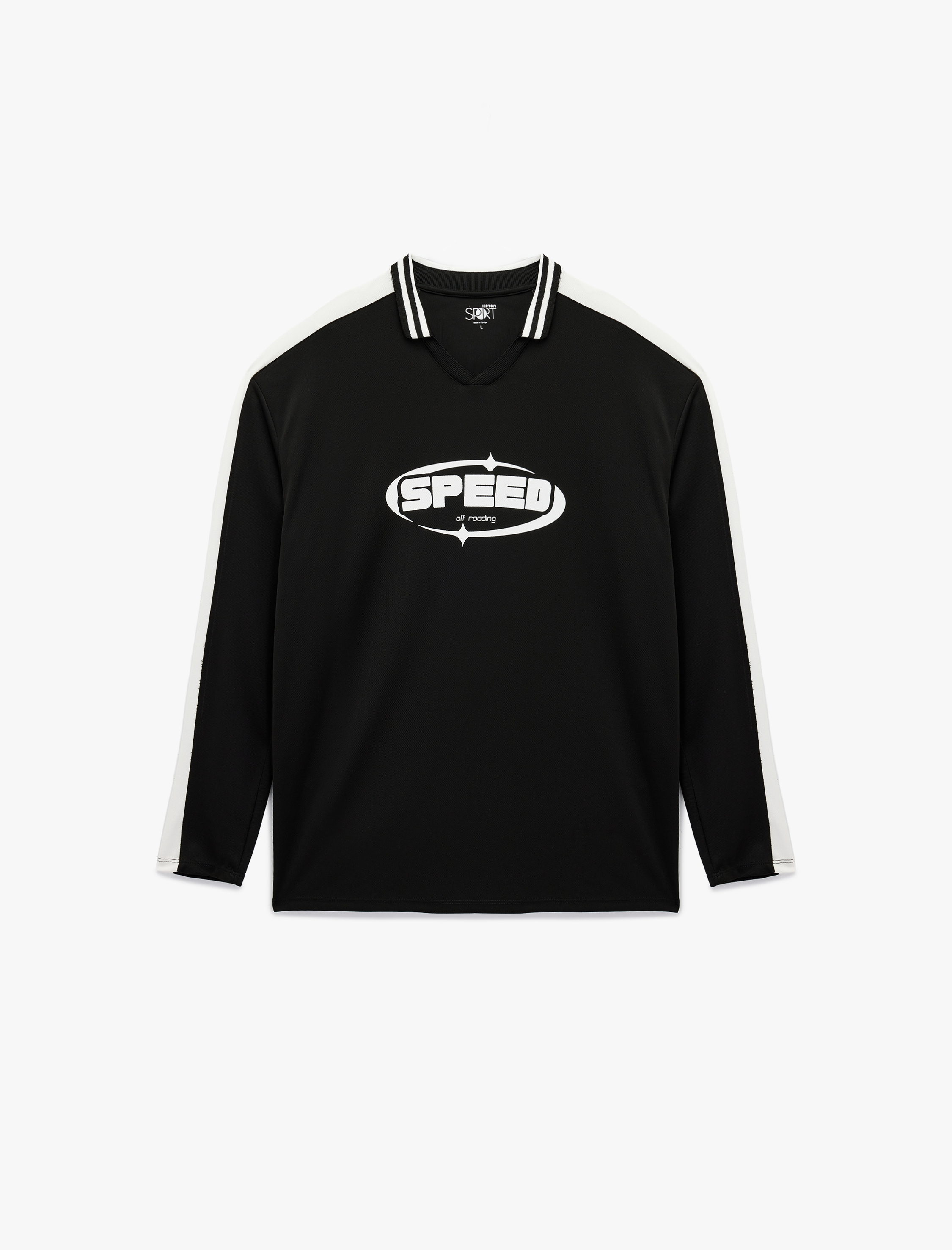   Rahat Kalıp Uzun Kollu Baskılı Polo Yaka Spor Tişört