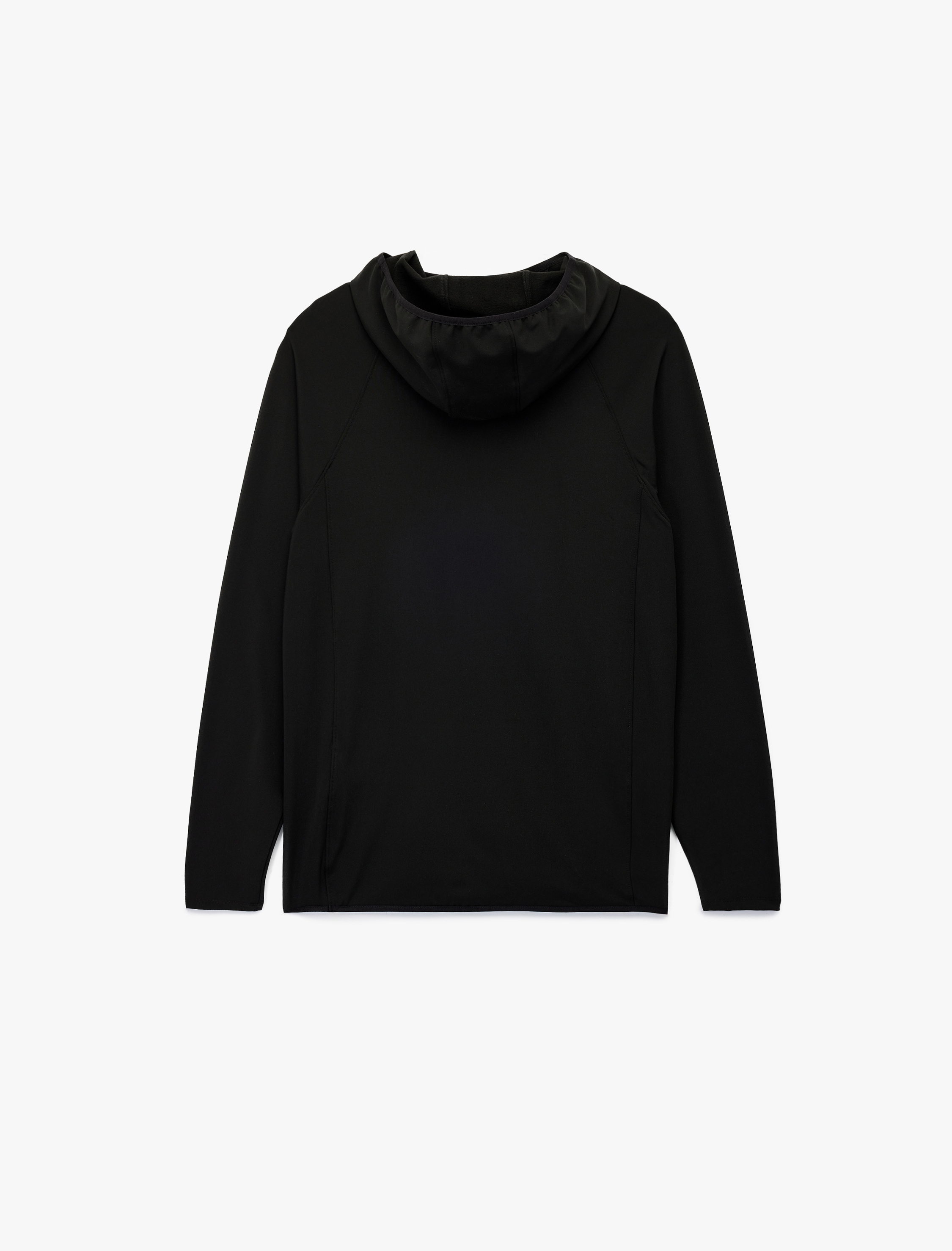   Uzun Kollu Yarım Fermuarlı Kapşonlu Spor Tişört