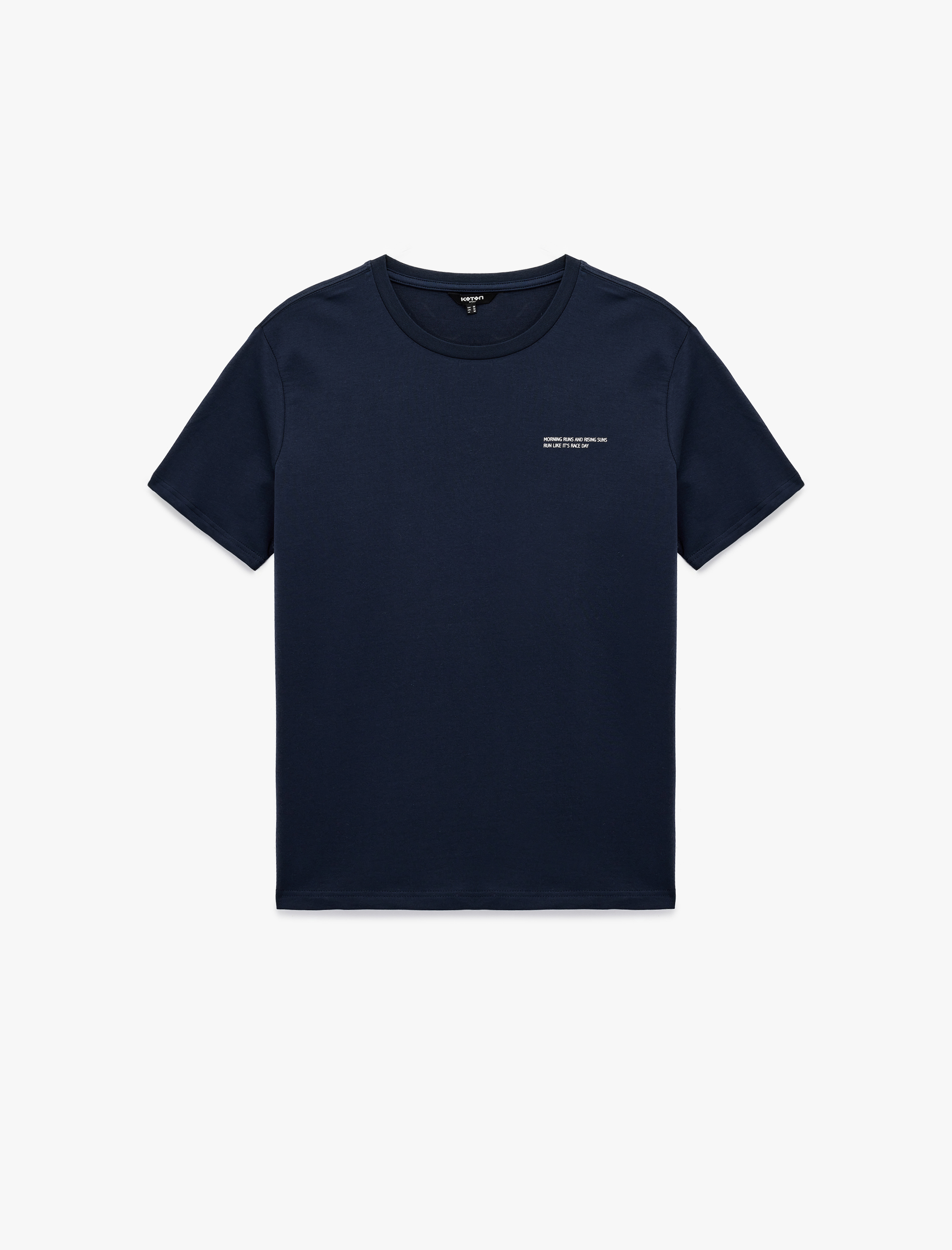   Regular Fit Kısa Kollu Bisiklet Yaka Baskılı Pamuklu Spor Tişört