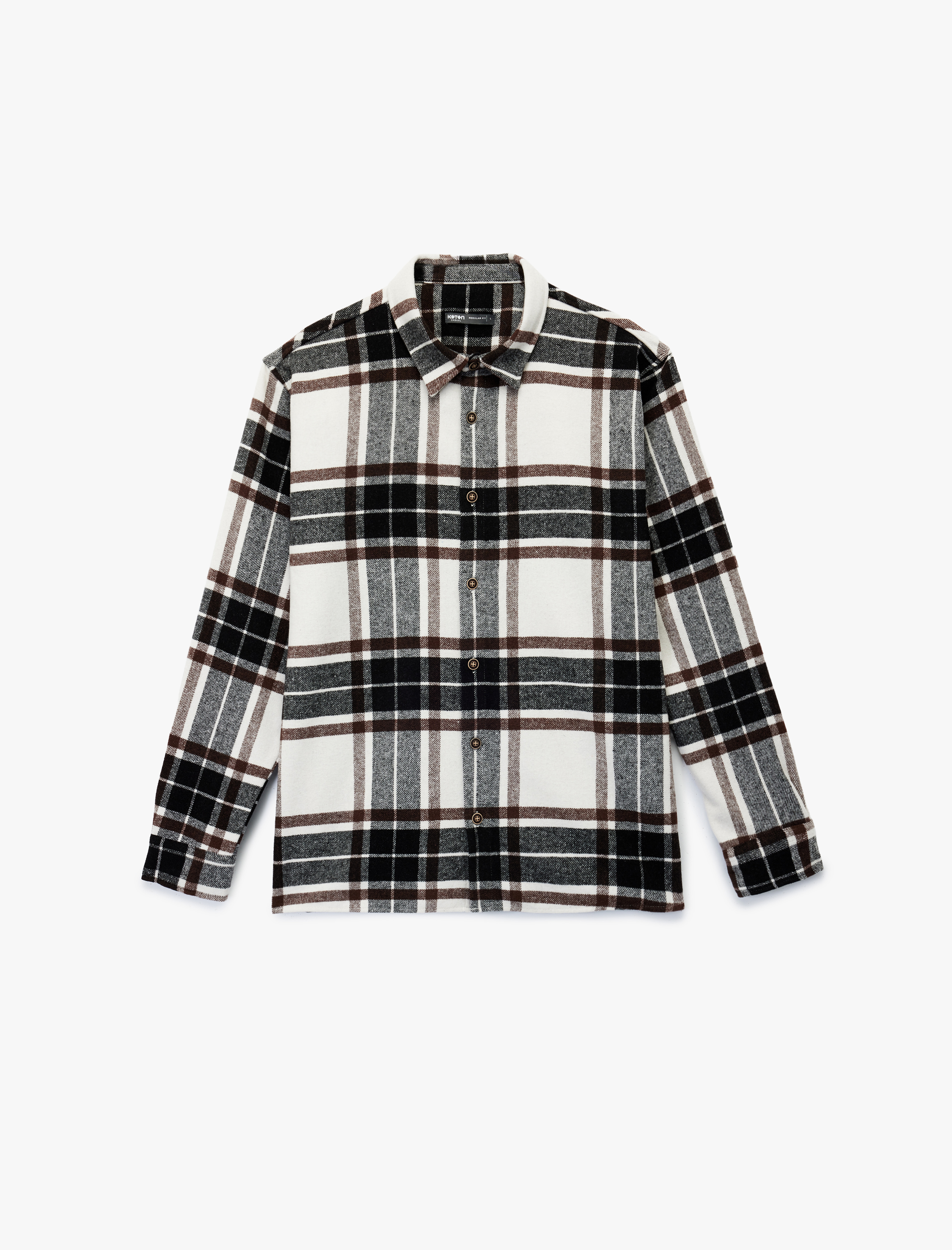   Regular Fit Uzun Kollu Klasik Yaka Oduncu Gömleği