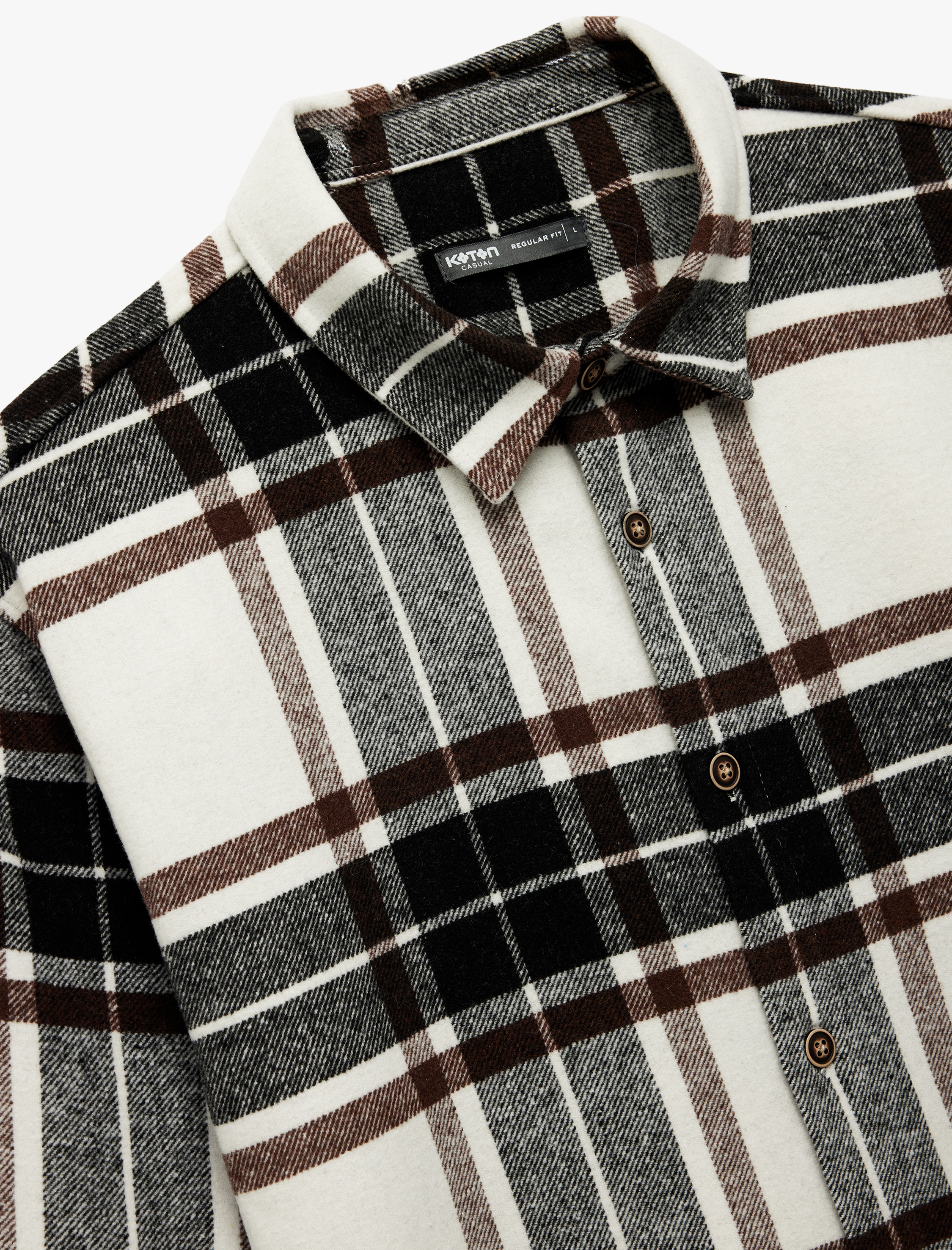   Regular Fit Uzun Kollu Klasik Yaka Oduncu Gömleği