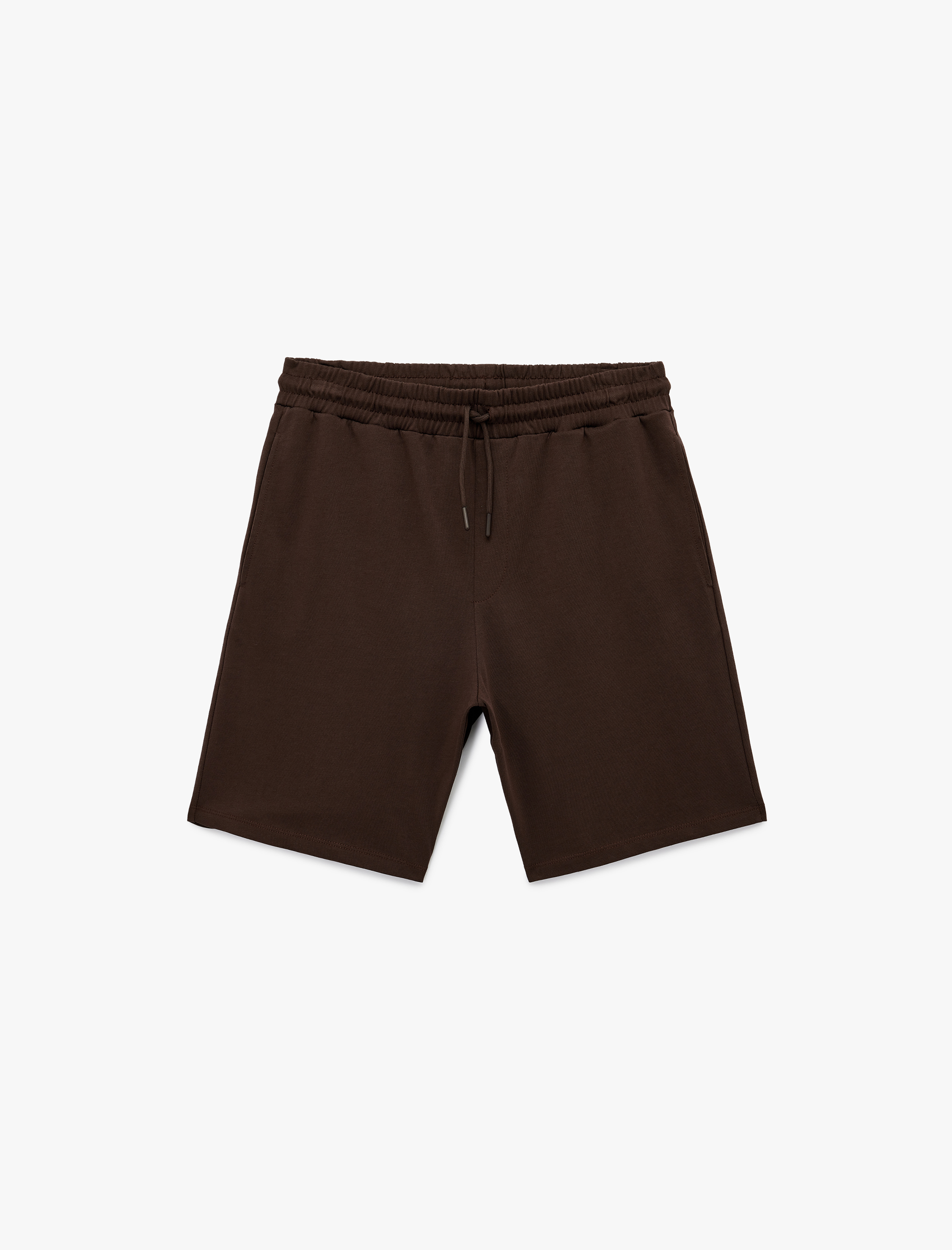   Beli Bağcıklı Cep Detaylı Pamuklu Straight Fit Spor Şort