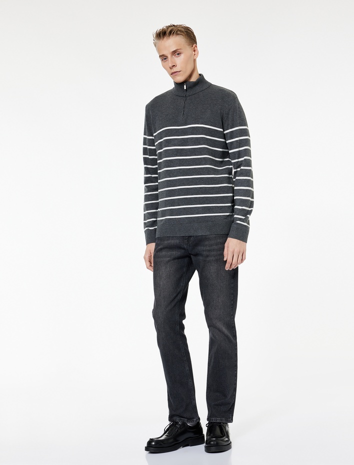  Normal Bel Pamuklu Straight Fit Jean Pantolon - Mark Jean