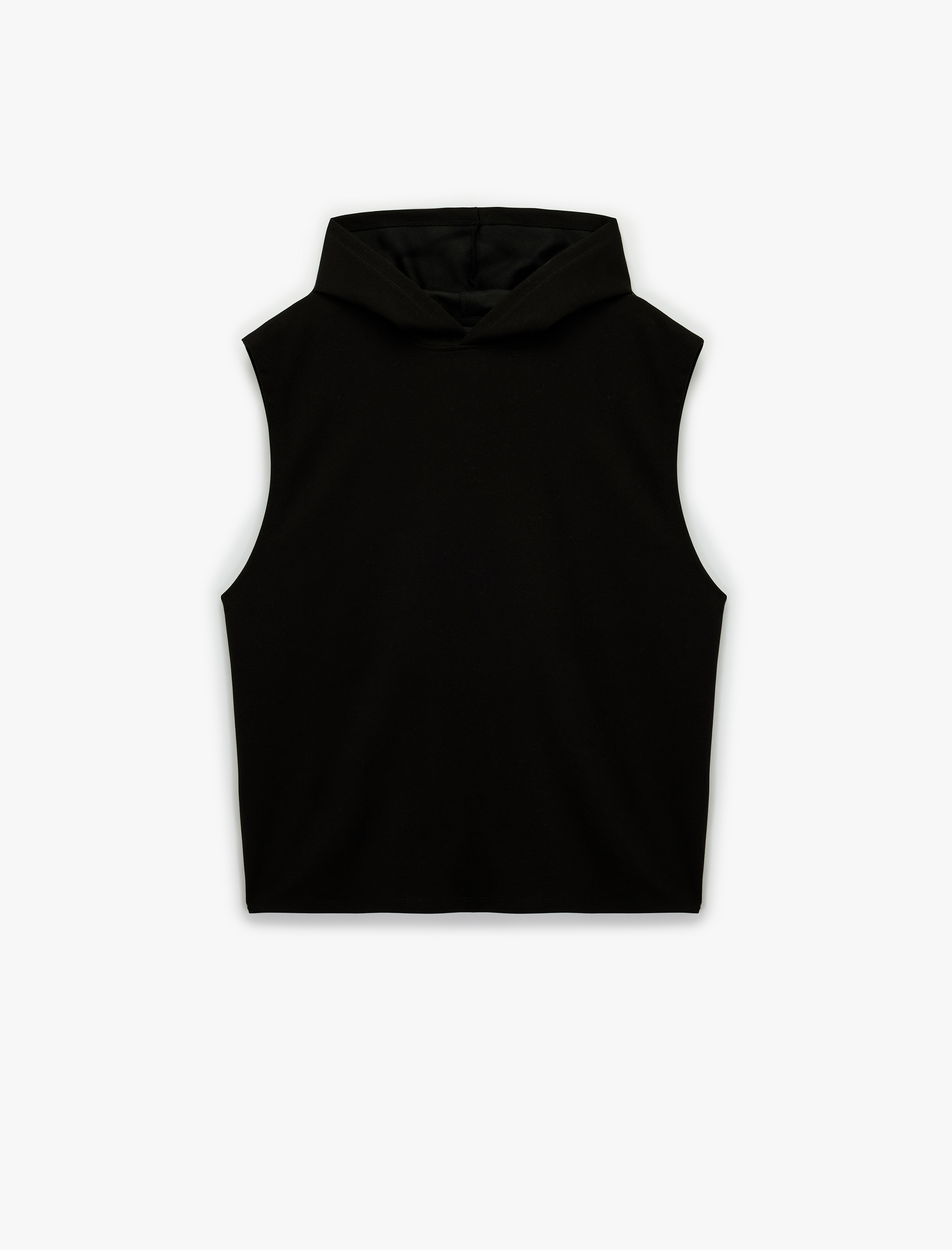   Pamuk Karışımlı Kapşonlu Oversize Spor Kolsuz Tişört