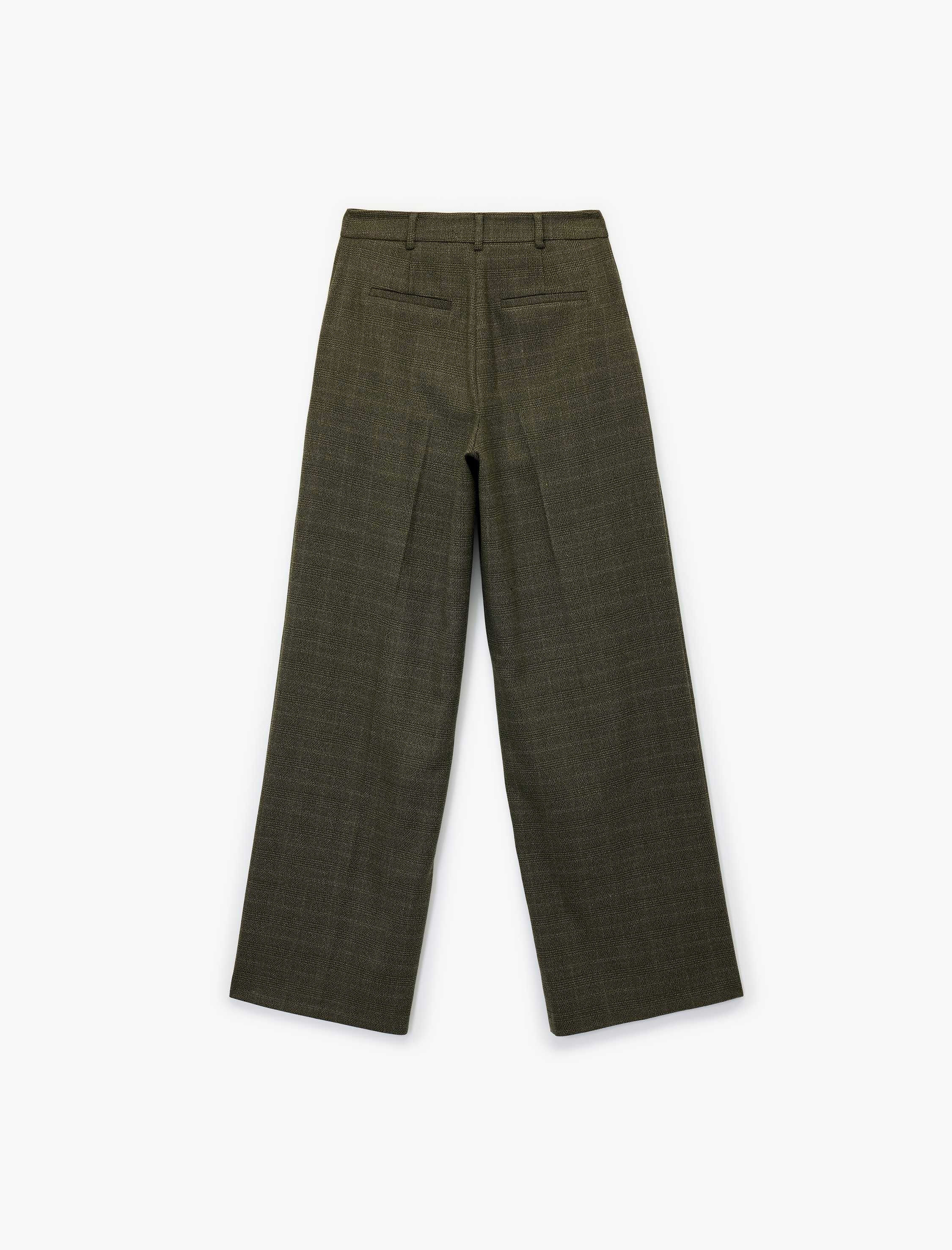   Koton X Sima Tarkan - Pileli Cepli Geniş Paça Ekose Kumaş Pantolon