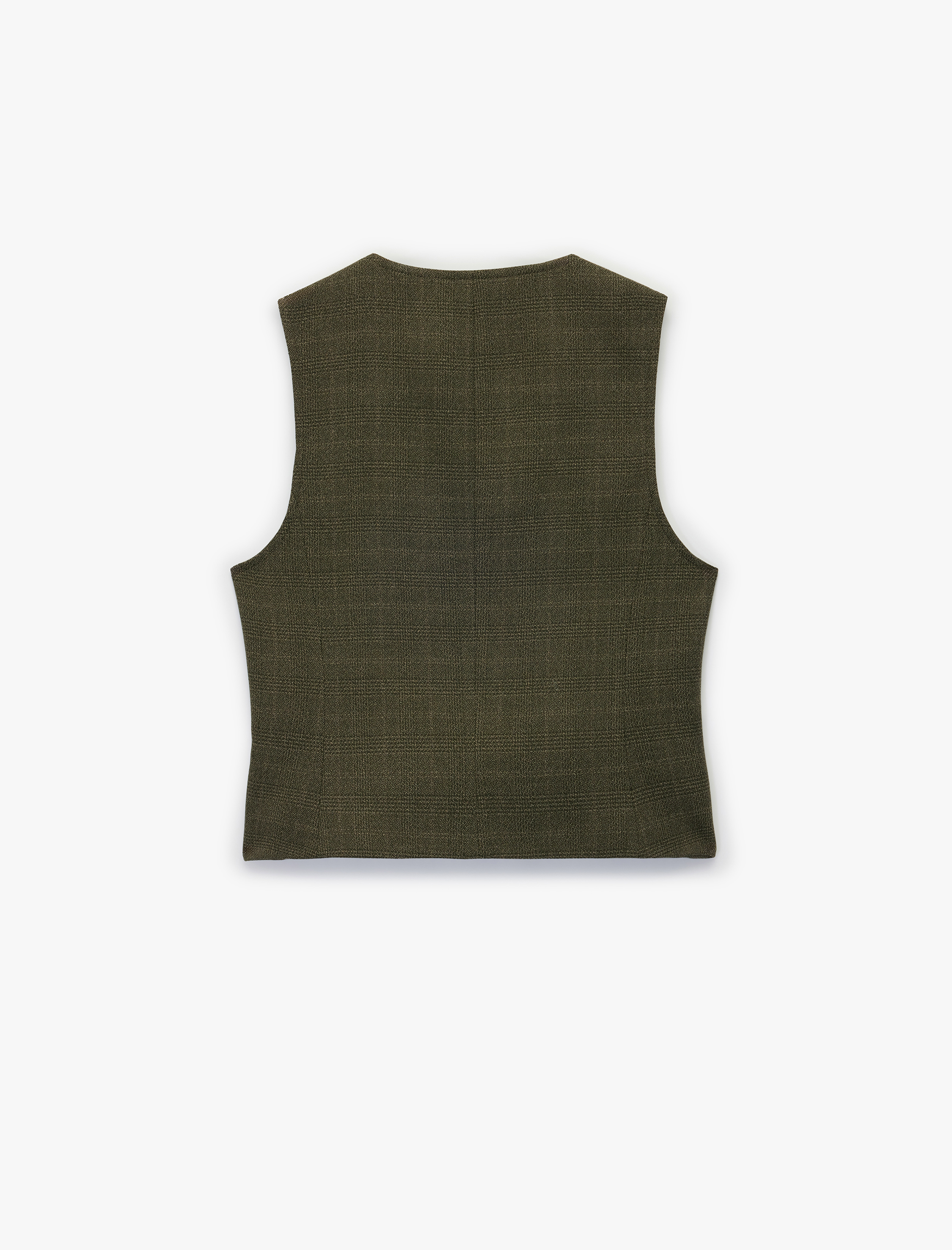   Koton X Sima Tarkan - Asimetrik Kesim Kruvaze Kemerli Ekose Yelek