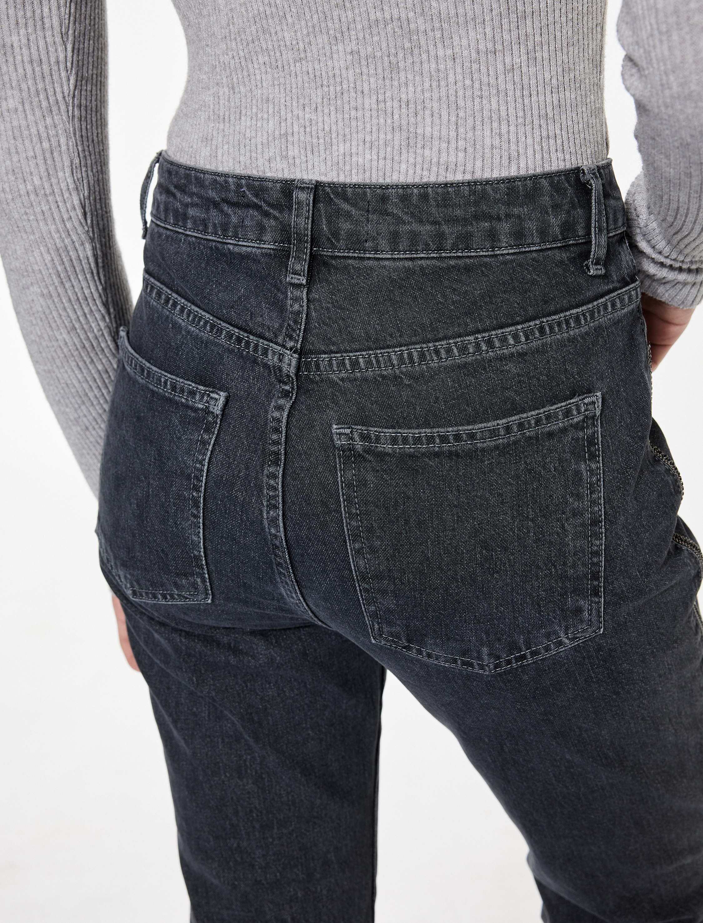   Yüksek Bel İspanyol Paça Dar Kesim Jean Pantolon - Flare Jeans