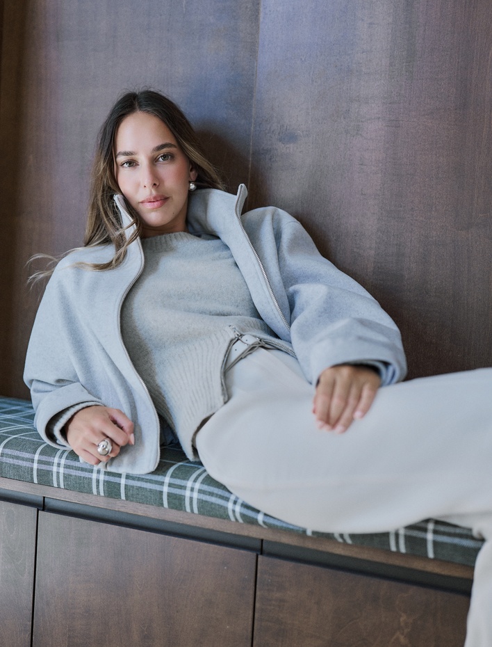  Koton X Sima Tarkan - Fermuarlı Detaylı Bisiklet Yaka Uzun Kollu Triko Kazak