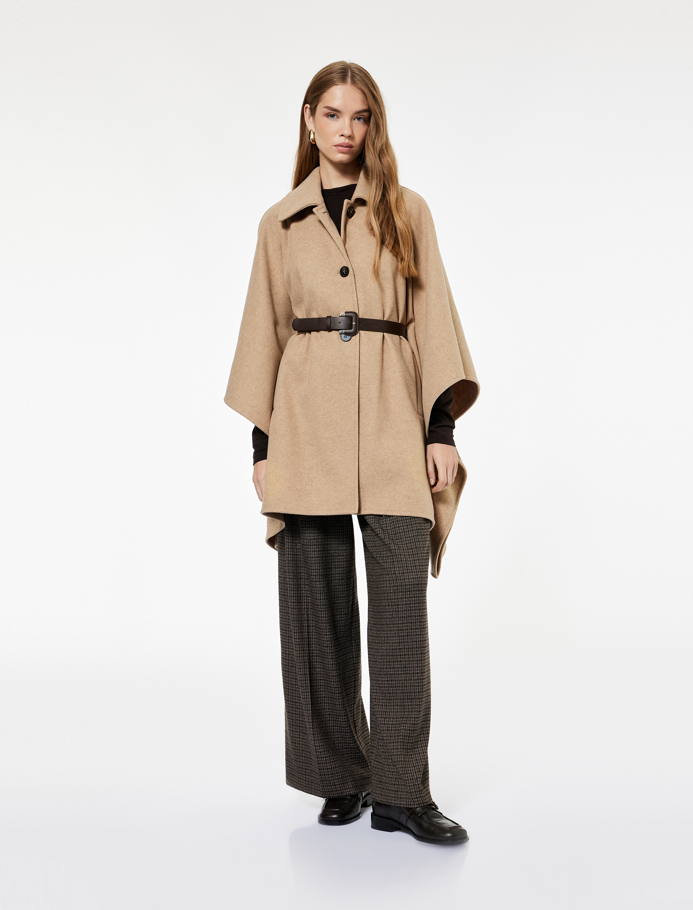   Koton X Sima Tarkan - Pelerin Kaban Kemerli Oversize Kaşe