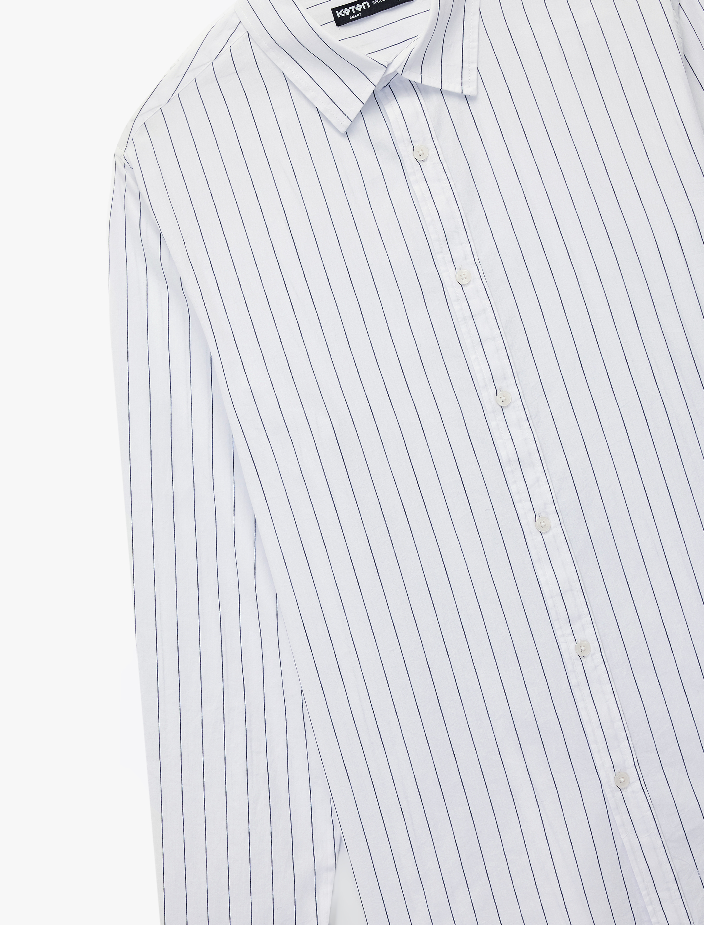   Regular Fit Uzun Kollu Düğmeli Klasik Yaka Pamuklu Gömlek