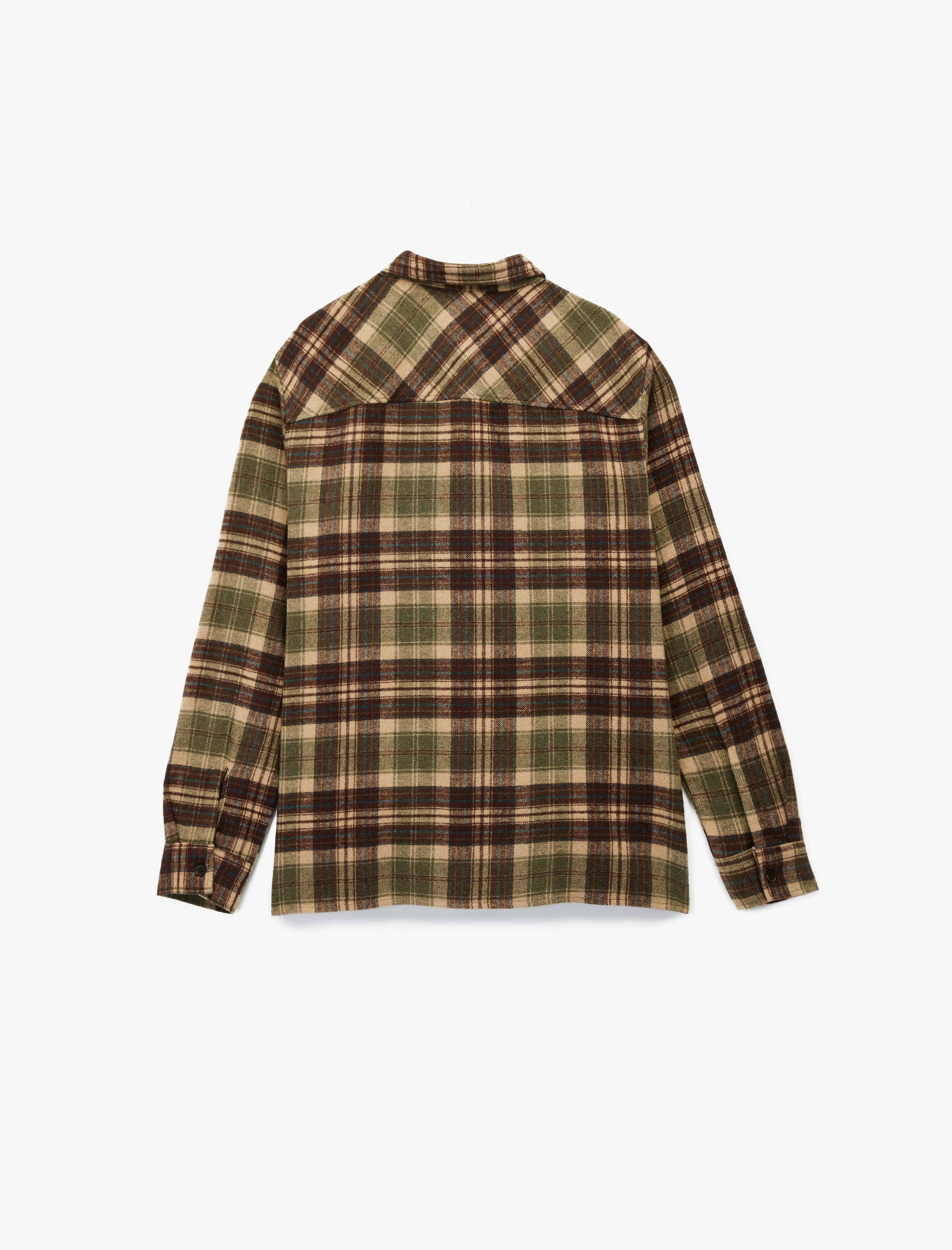   Regular Fit Uzun Kollu Cep Detaylı Klasik Yaka Oduncu Gömleği