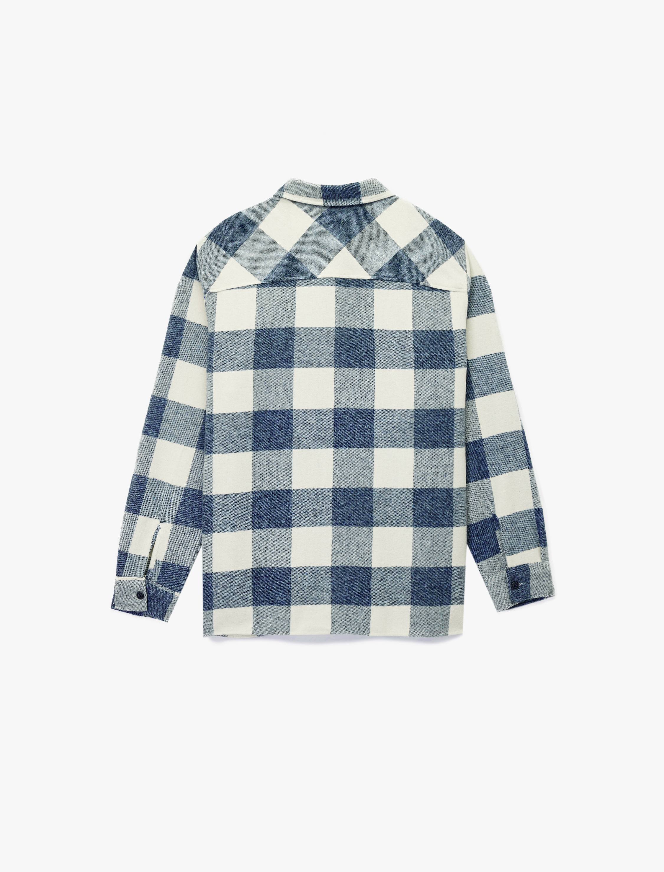   Regular Fit Düğmeli Klasik Yaka Uzun Kollu Kareli Gömlek