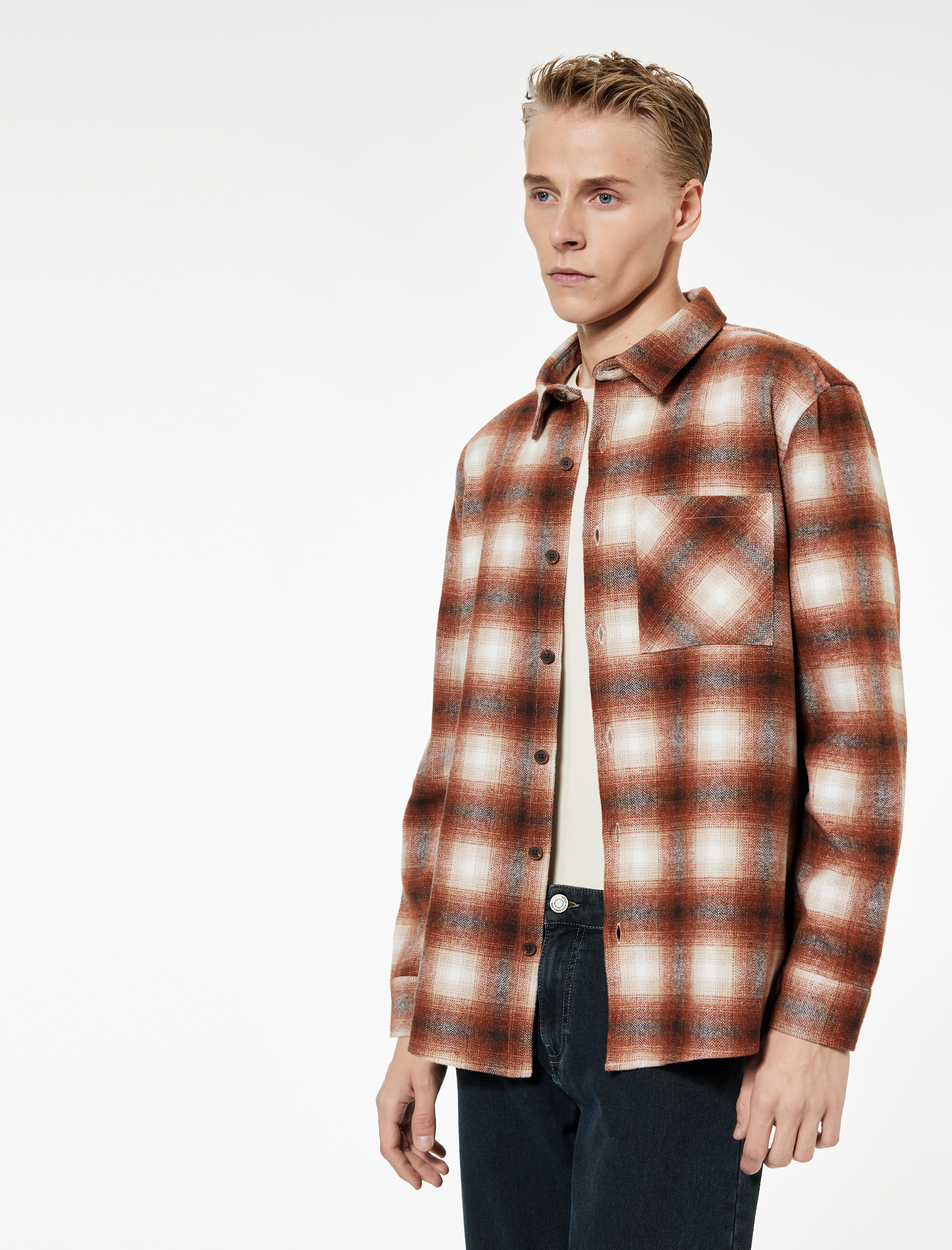   Regular Fit Cep Detaylı Uzun Kollu Klasik Yaka Oduncu Gömleği