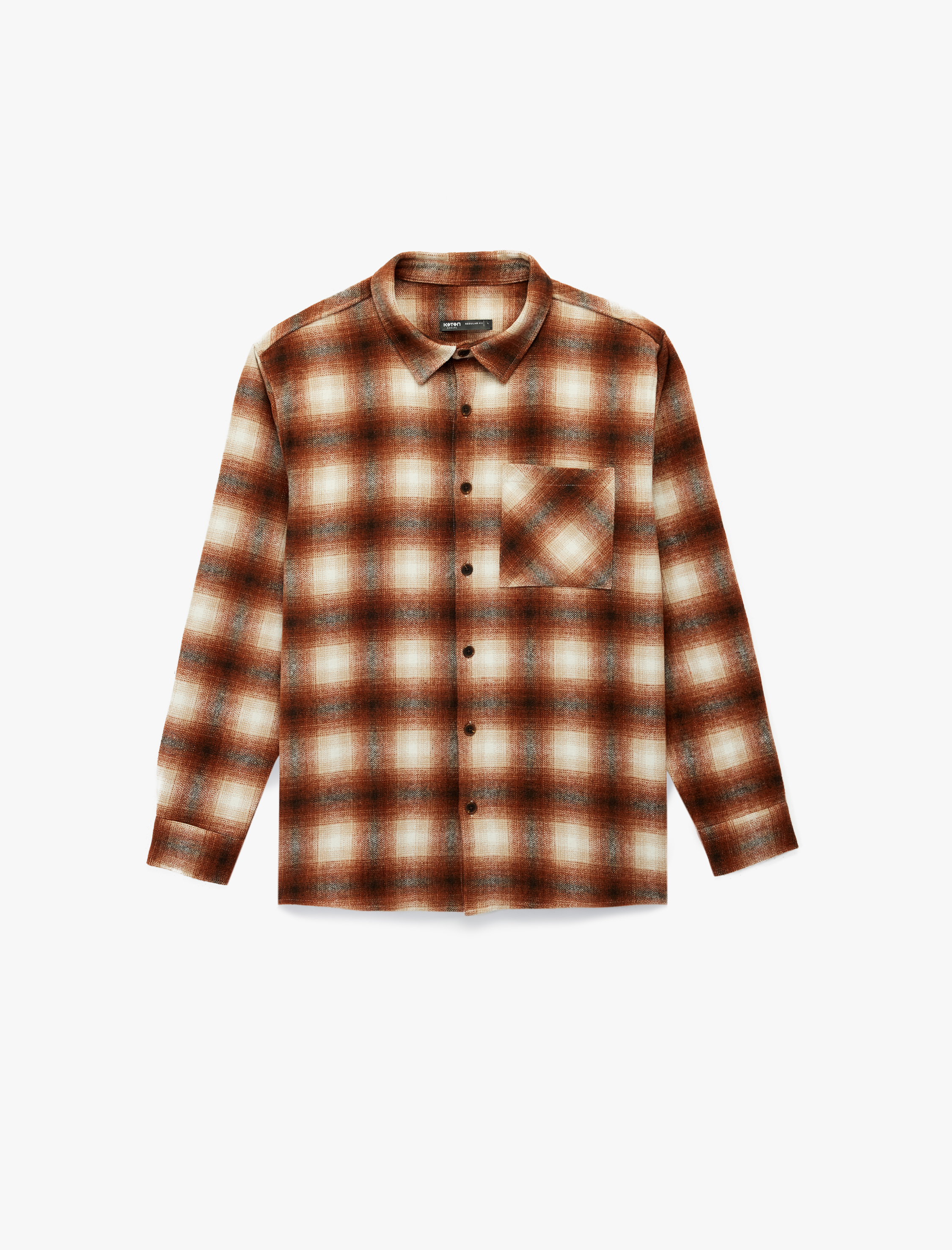   Regular Fit Cep Detaylı Uzun Kollu Klasik Yaka Oduncu Gömleği