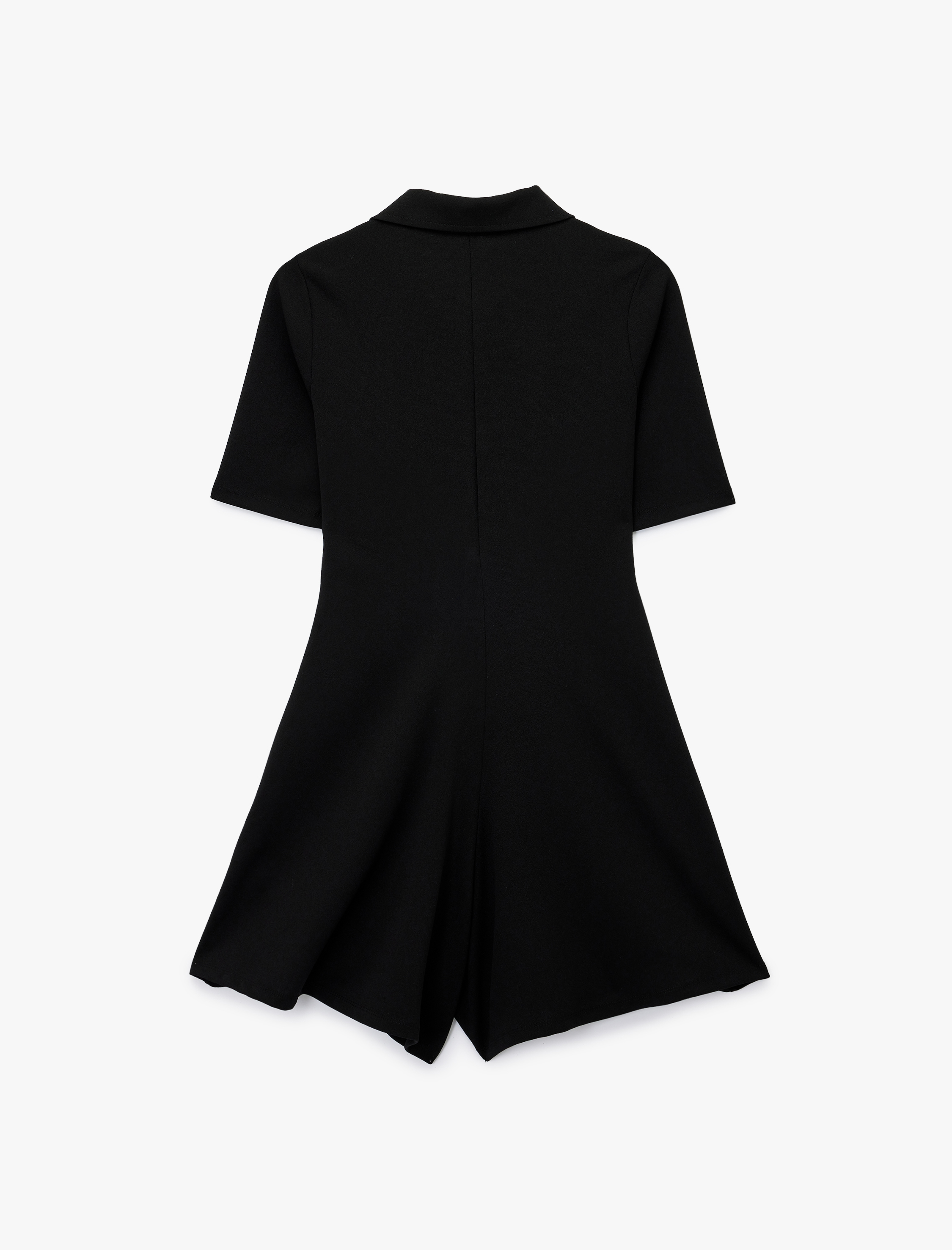   Slim Fit Kısa Kollu Yarım Düğme Detaylı Polo Yaka Mini Şort Tulum