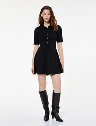 Slim Fit Kısa Kollu Yarım Düğme Detaylı Polo Yaka Mini Şort Tulum