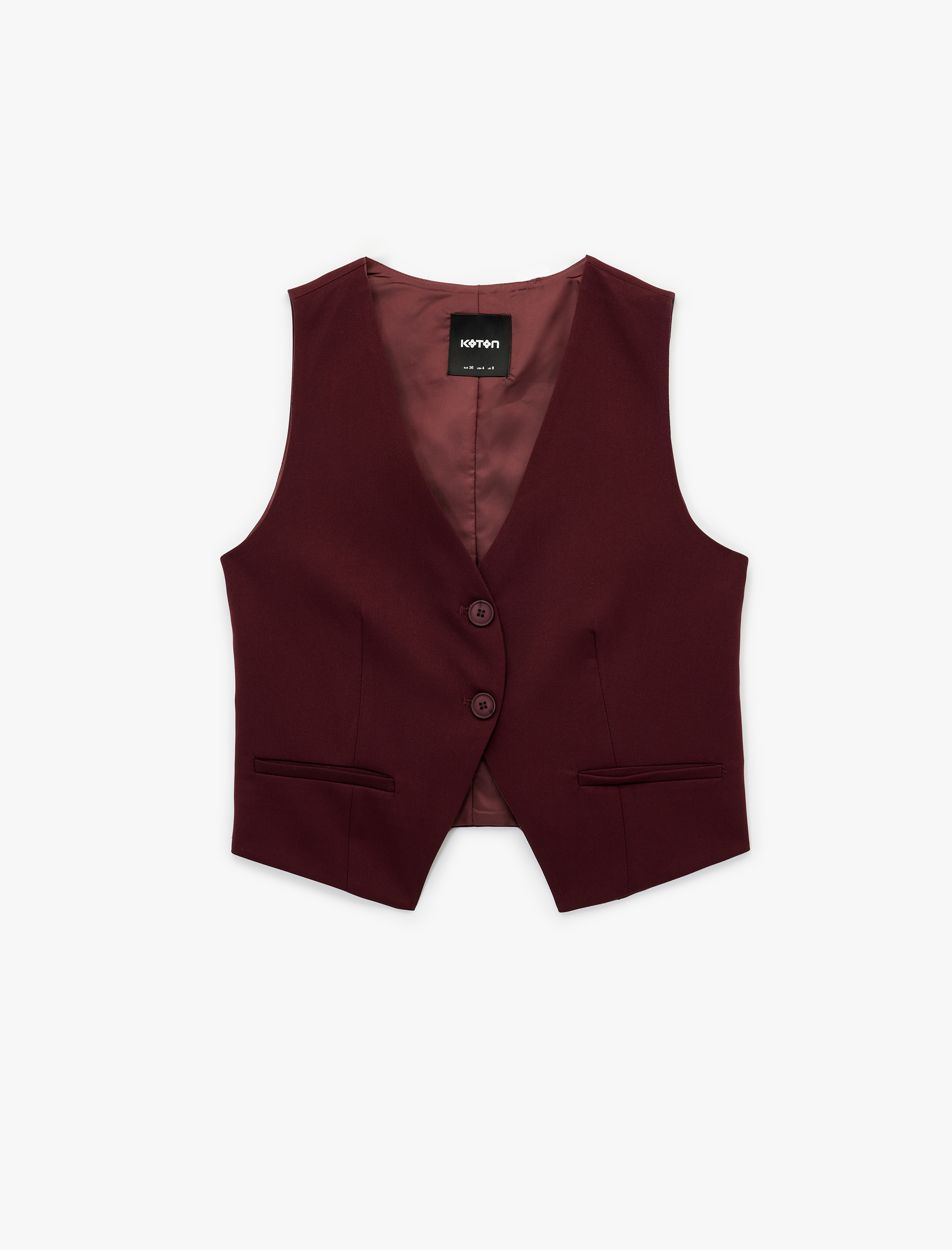   V Yaka Düğmeli Blazer Yelek