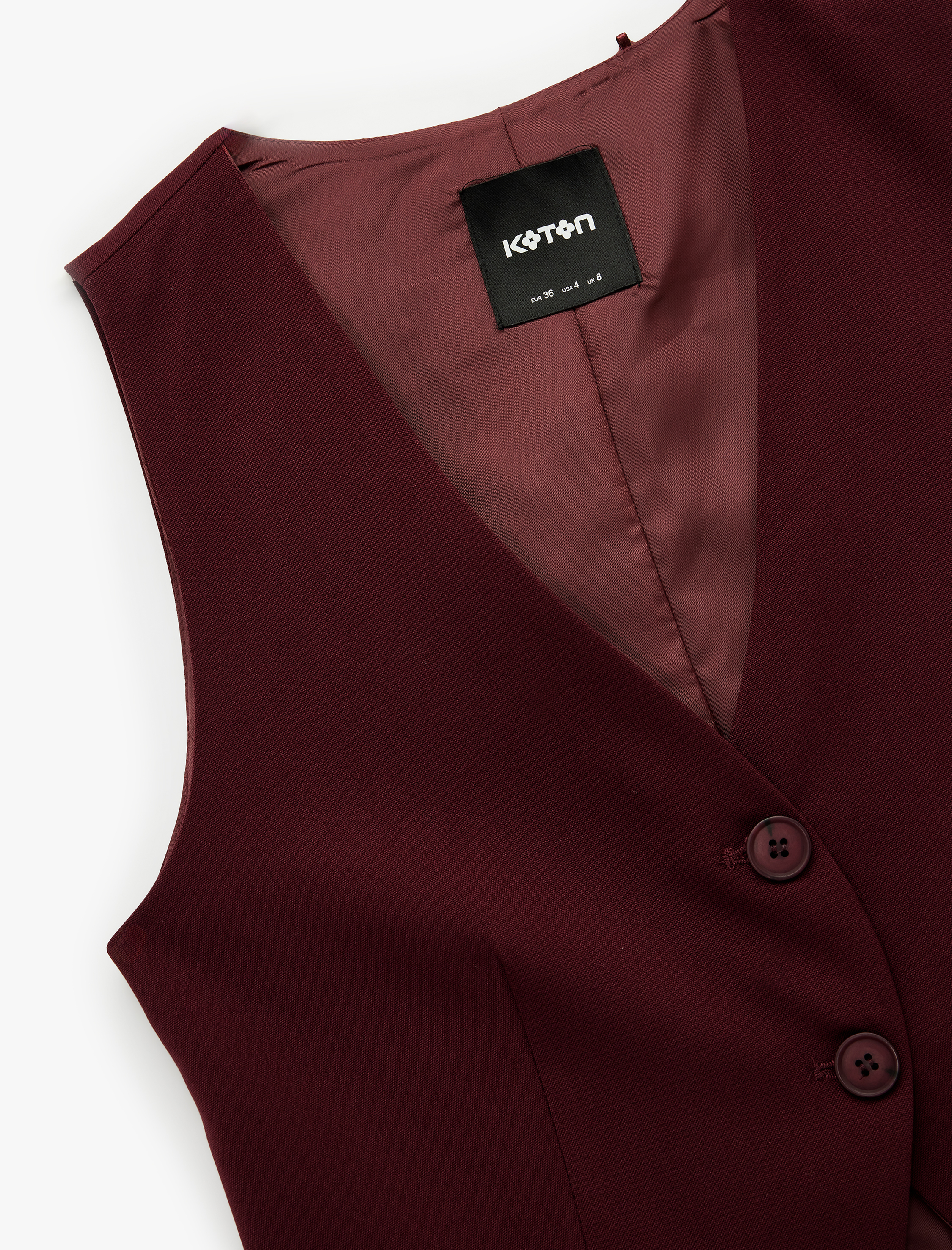   V Yaka Düğmeli Blazer Yelek