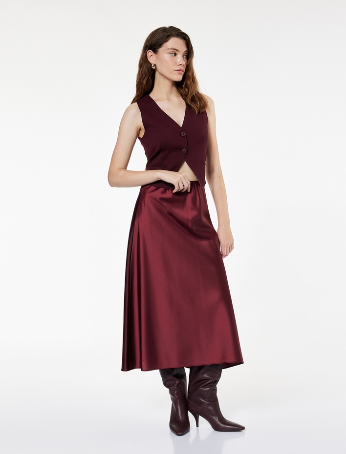  V Yaka Düğmeli Blazer Yelek