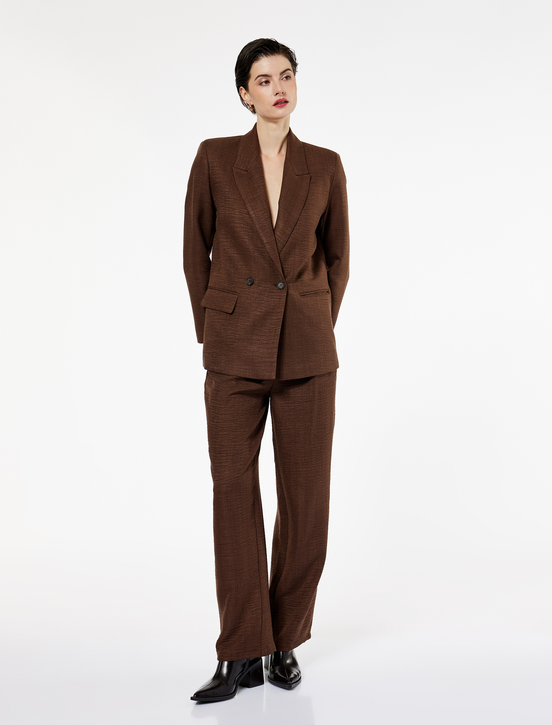   Yüksek Bel Pileli Cep Detaylı Havuç Pantolon