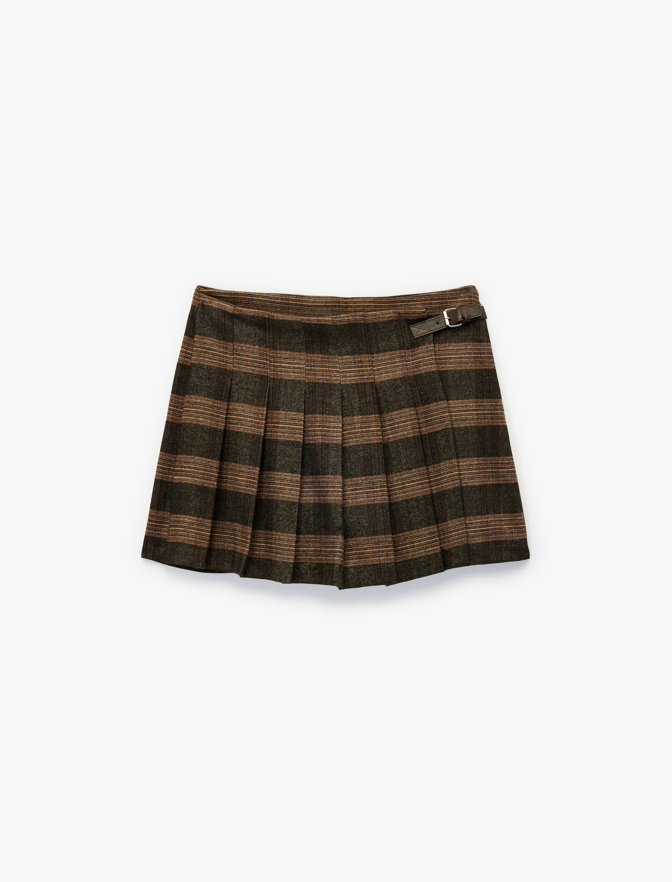   Koton X Sima Tarkan - Kemer Detaylı Pileli Mini Ekose Şort Etek