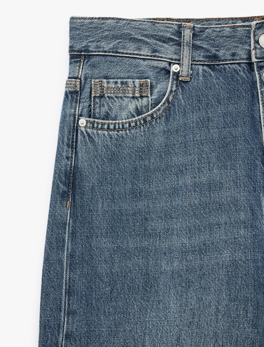   Koton X Sima Tarkan - Pamuklu İspanyol Paça Flare Jean Pantolon - Wide Flare Jean