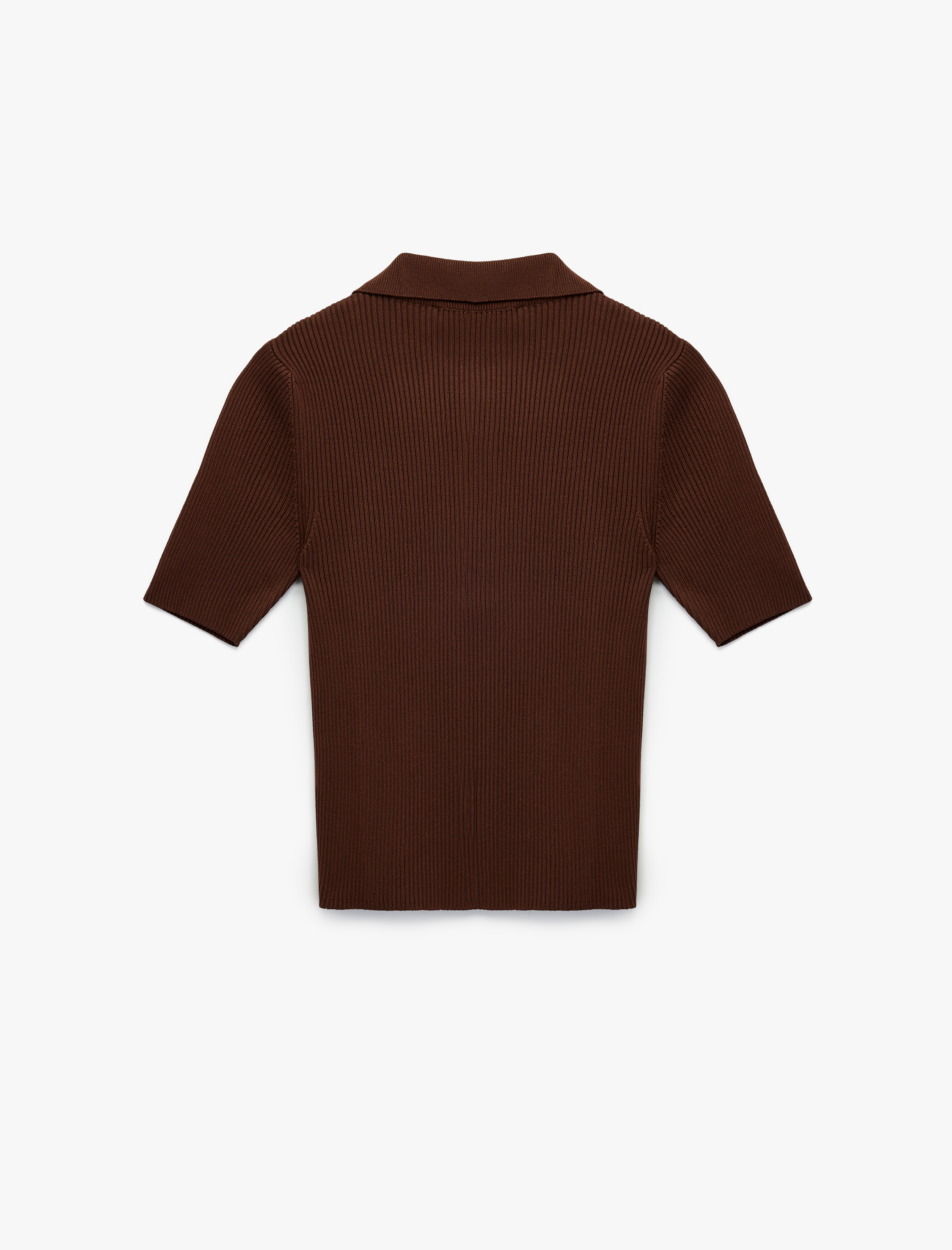   Regular Fit Yarım Düğmeli Kısa Kollu Polo Yaka Triko Kazak