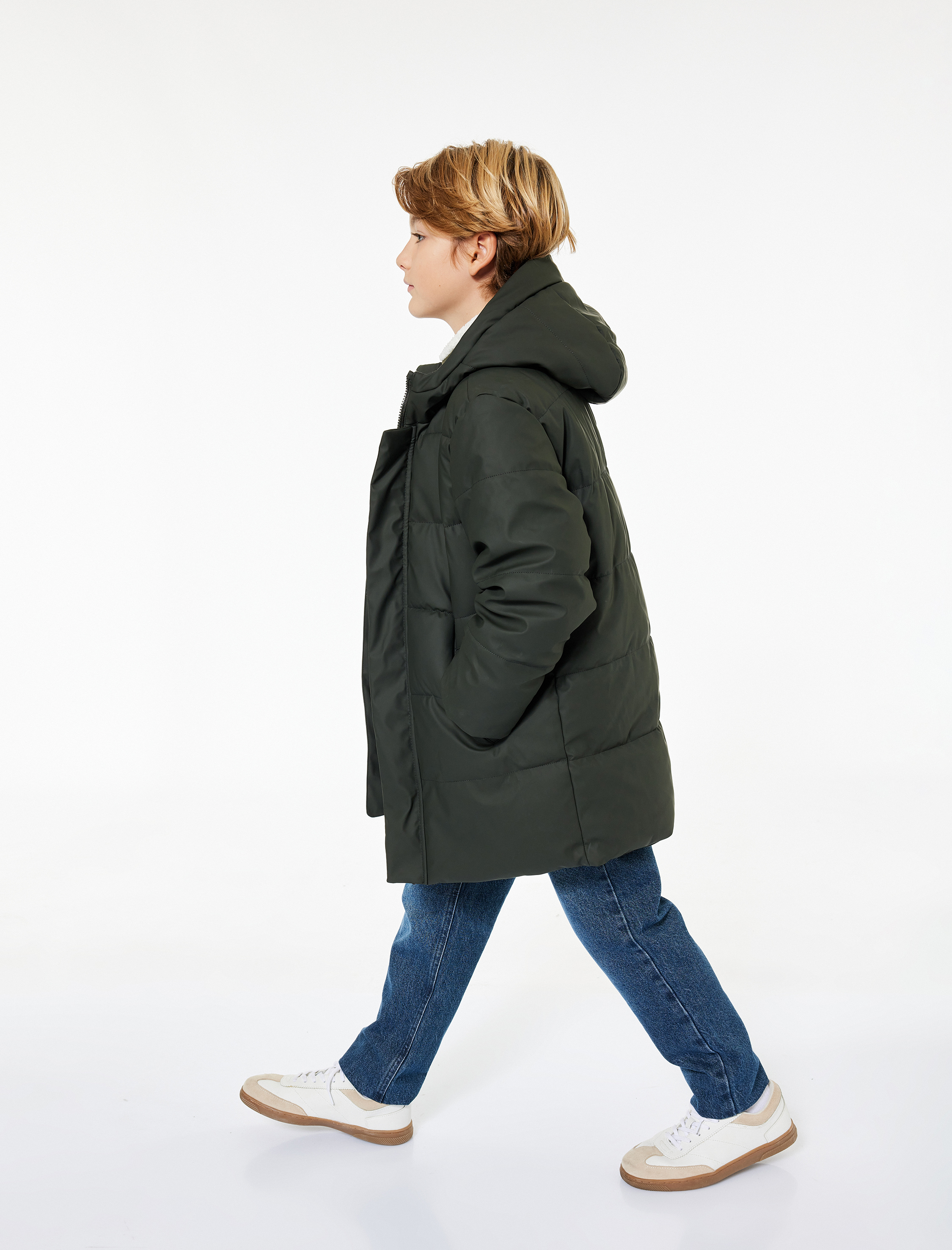  Erkek Çocuk Rahat Kesim Pamuklu Denim Pantolon - Dad Jean