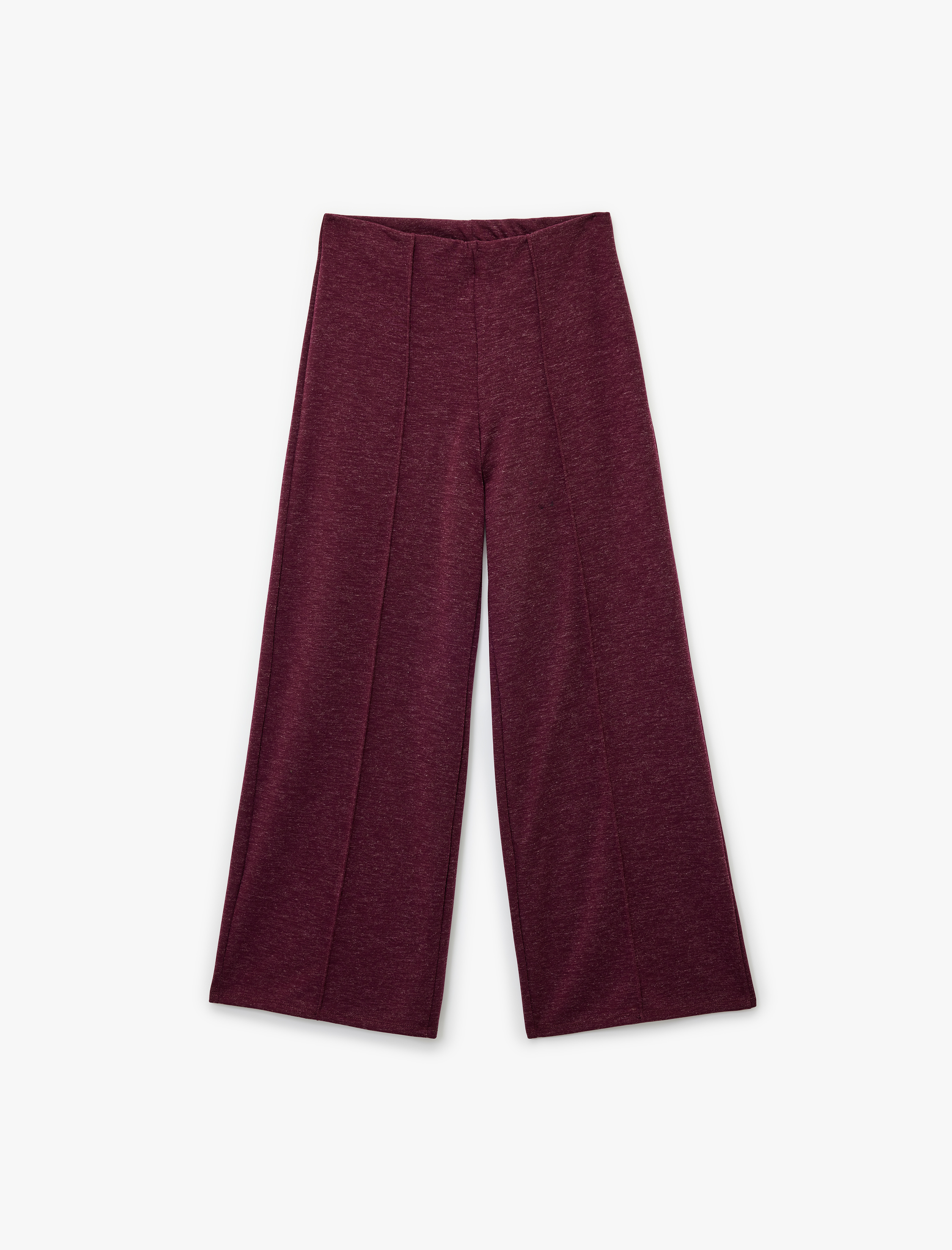   Nervür Detaylı Straight Fit Uzun Geniş Paça Pantolon