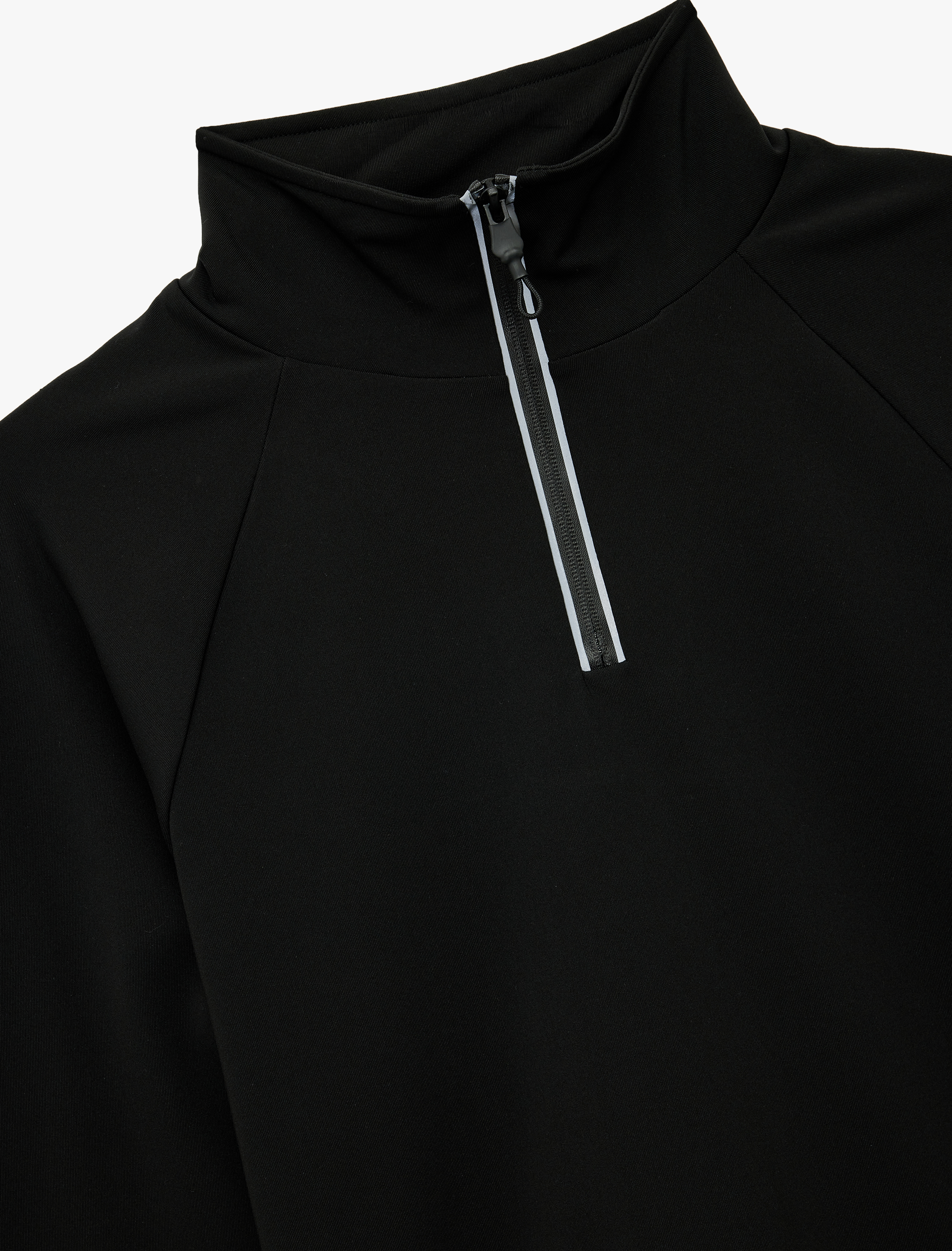   Uzun Reglan Kollu Dik Yaka Yarım Fermuarlı Spor Sweatshirt