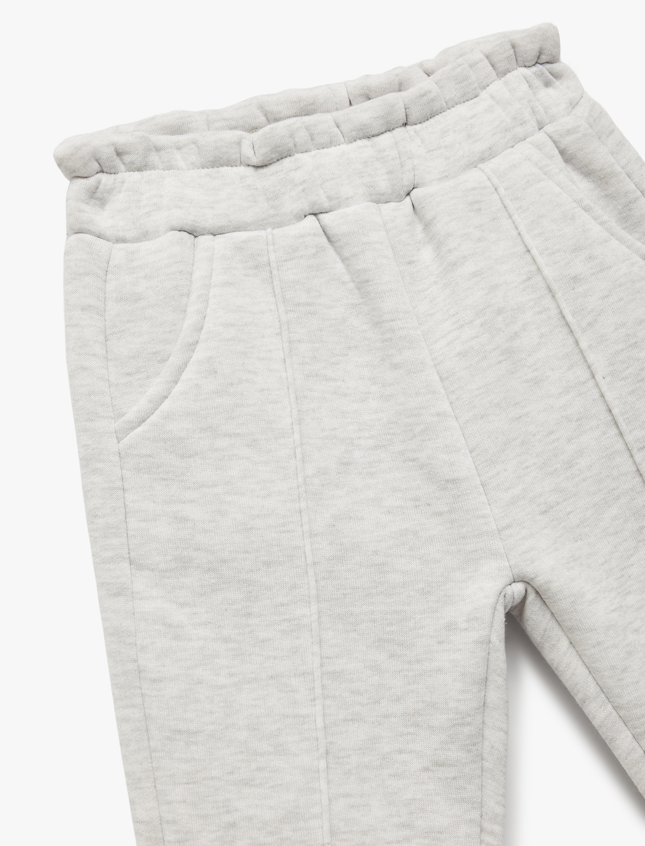  Kız Bebek Nervürlü Cep Detaylı Beli Lastikli Jogger Eşofman Altı