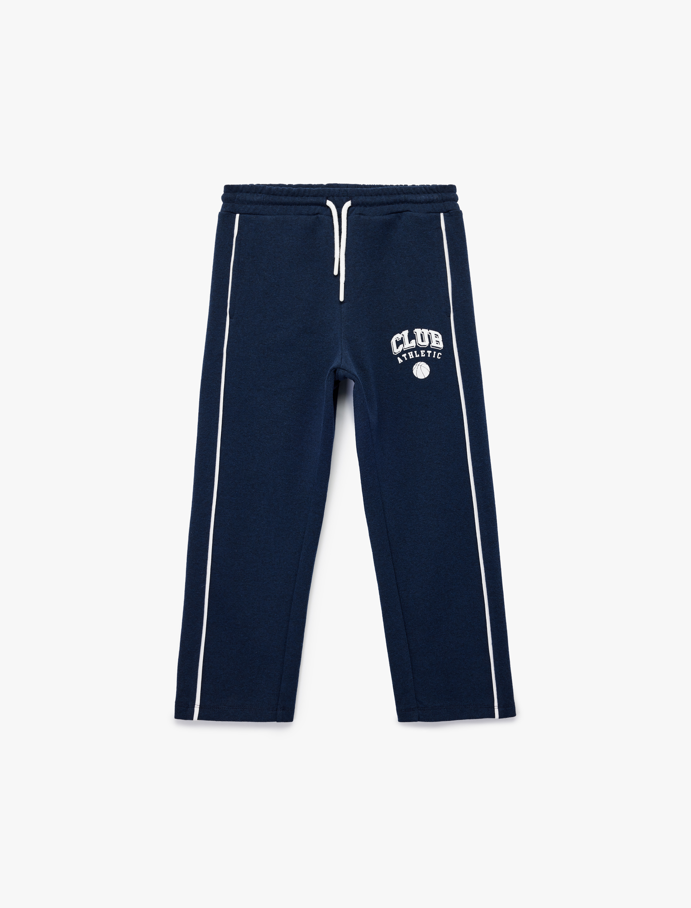  Erkek Çocuk Cepli Beli Bağlamalı Çizgili Baskılı Loose Fit Eşofman Altı