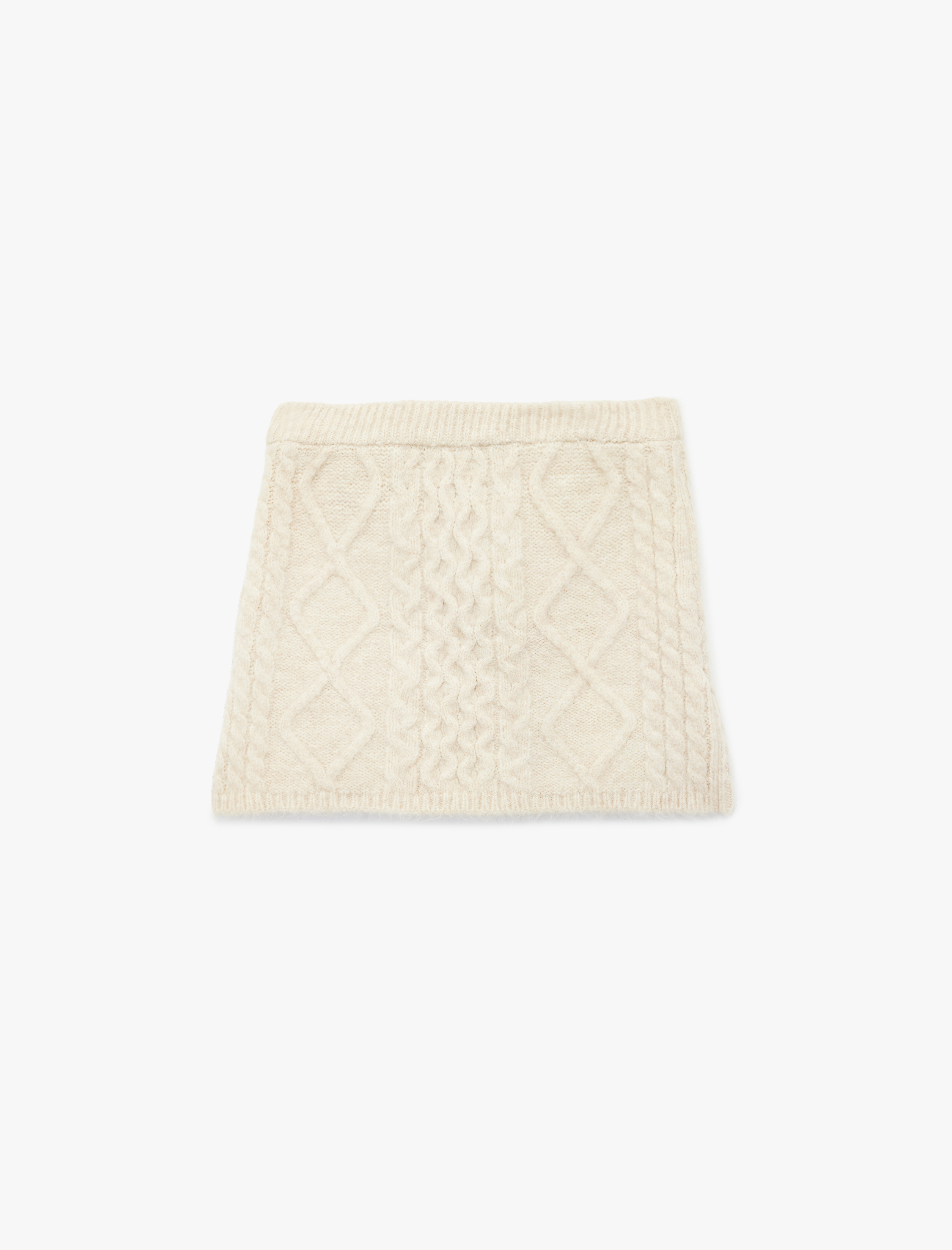  Kız Çocuk Saç Örgü Dokulu Mini Triko Etek