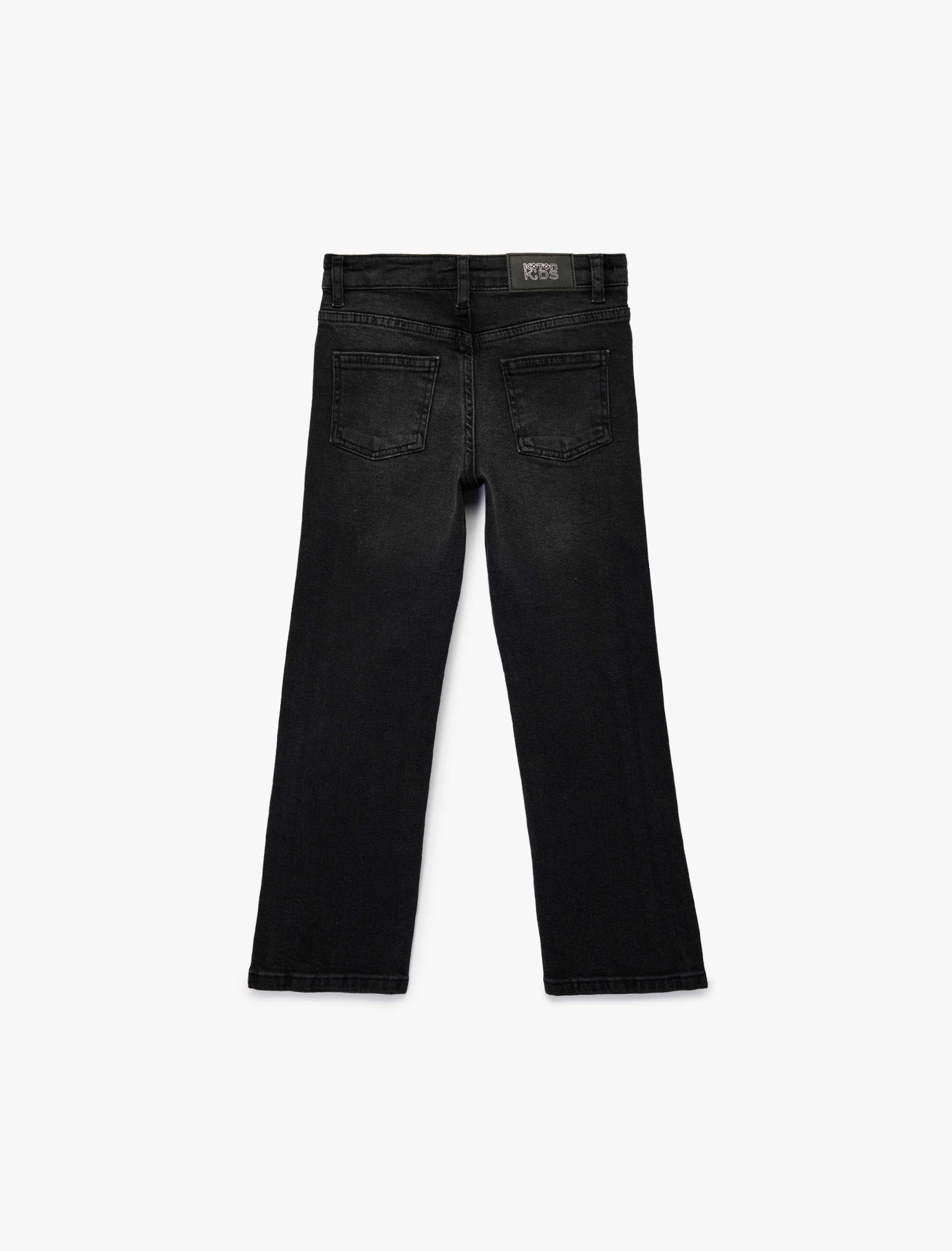  Kız Çocuk Pamuklu İnci Detaylı Yıpratmalı Straight Fit Denim Pantolon