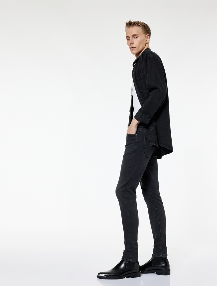  Normal Bel Cepli Pamuklu Skinny Fit Jean Pantolon - Michael Jean