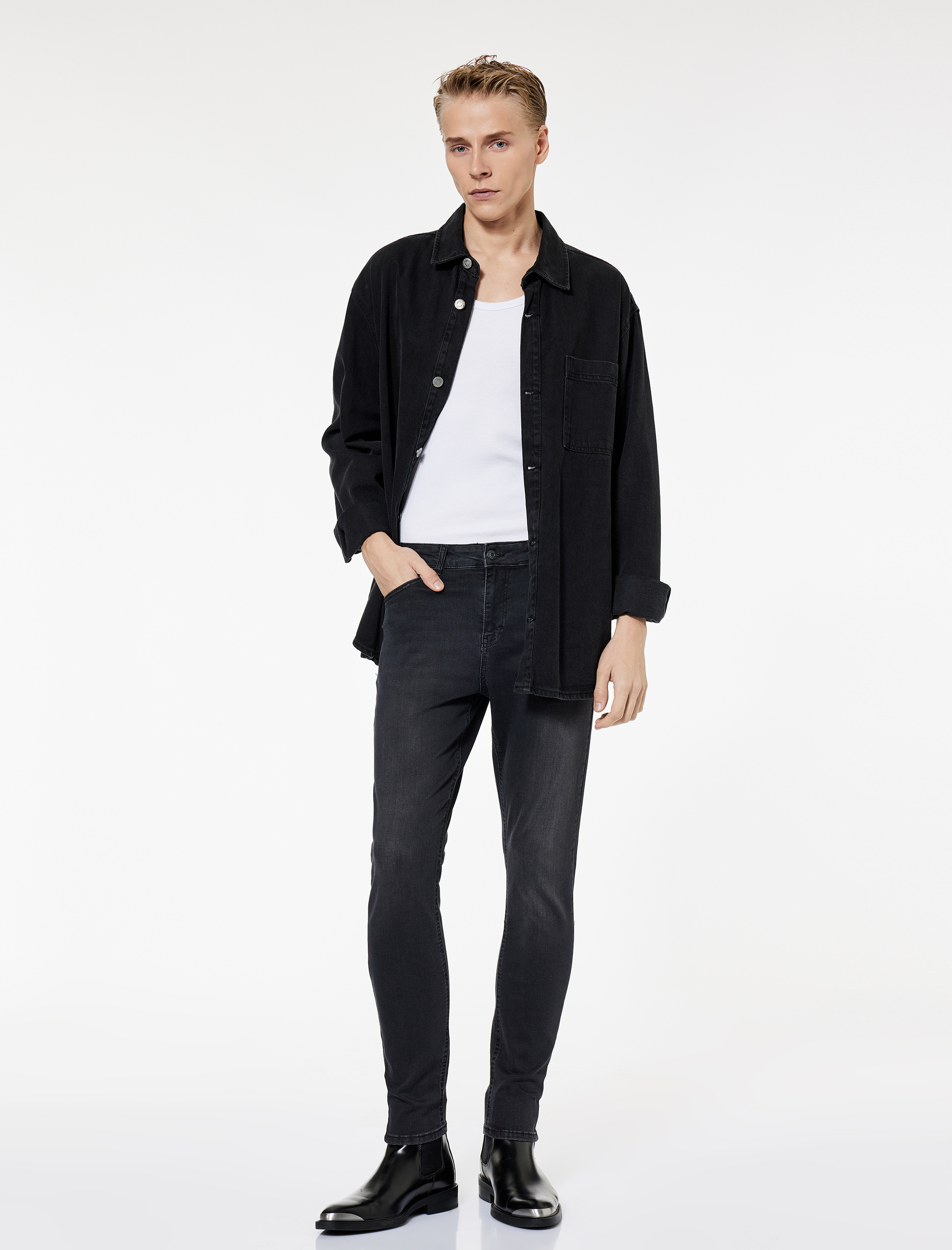 Normal Bel Cepli Pamuklu Skinny Fit Jean Pantolon - Michael Jean