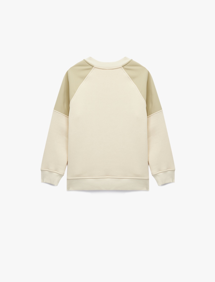  Erkek Çocuk Uzun Kollu Bisiklet Yaka Baskılı Oversize Sweatshirt