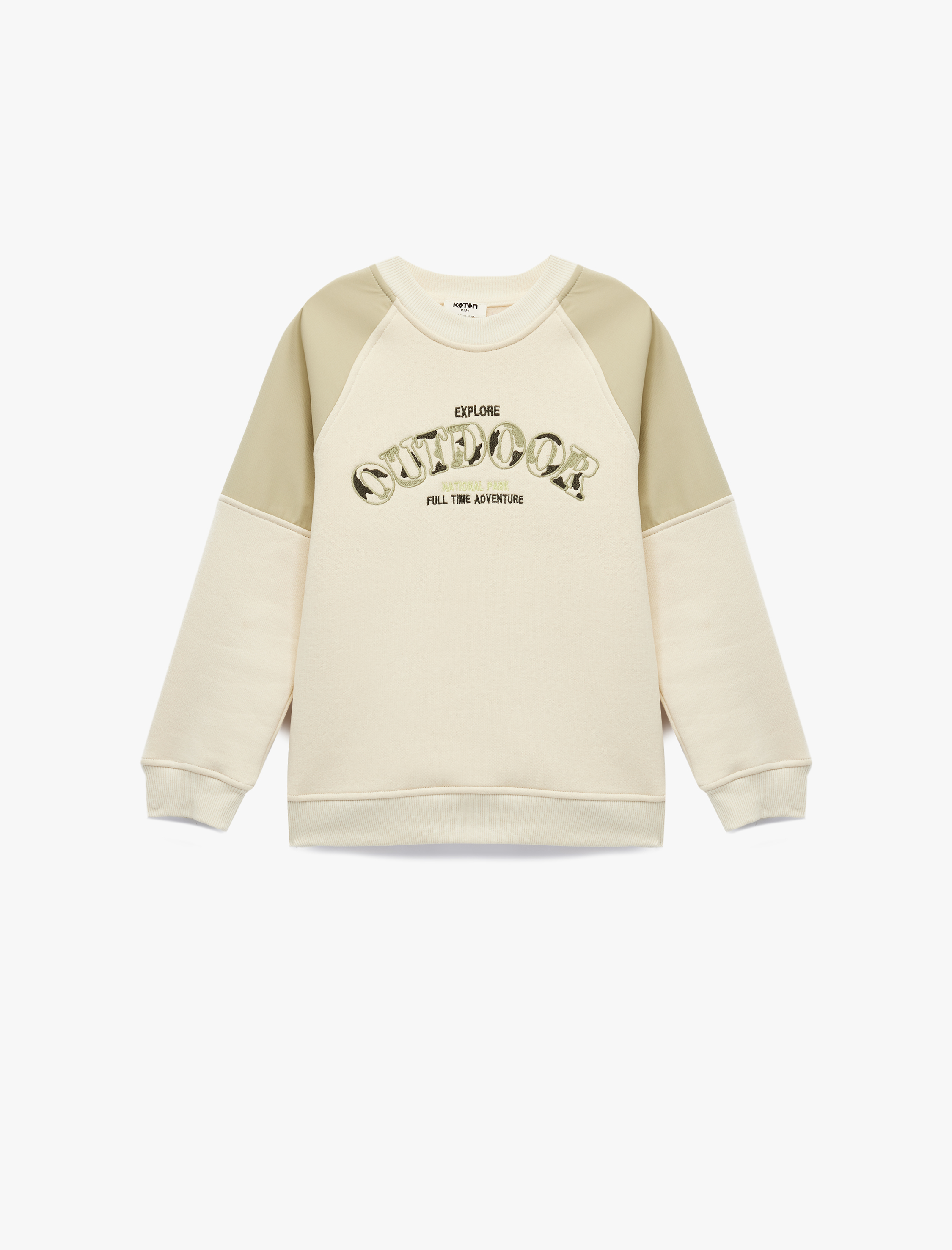  Erkek Çocuk Uzun Kollu Bisiklet Yaka Baskılı Şardonlu Oversize Sweatshirt