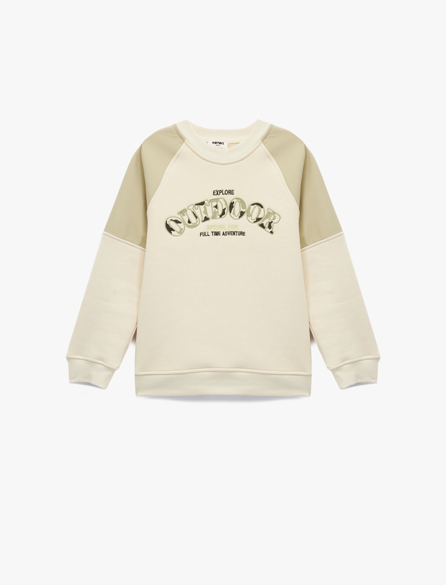  Erkek Çocuk Uzun Kollu Bisiklet Yaka Baskılı Oversize Sweatshirt