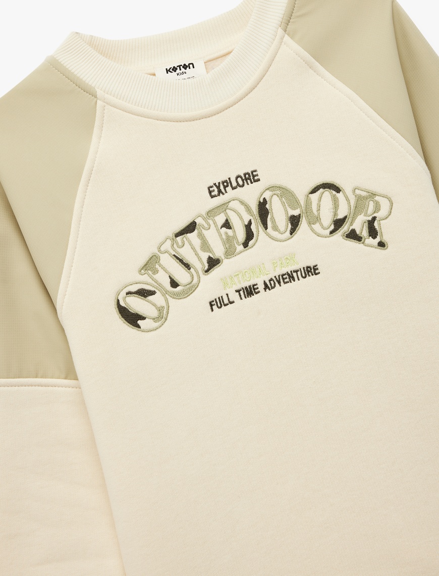  Erkek Çocuk Uzun Kollu Bisiklet Yaka Baskılı Oversize Sweatshirt