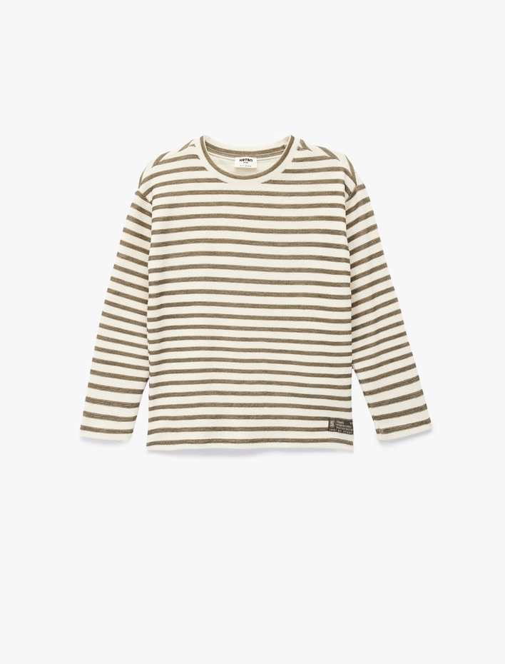 Erkek Çocuk Pamuklu Uzun Kollu Bisiklet Yaka Tişört