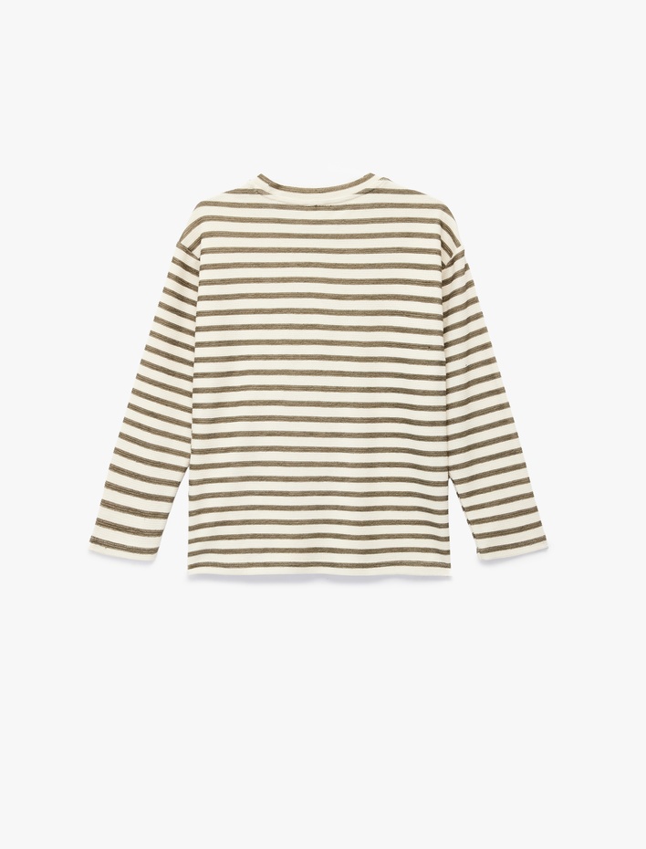 Erkek Çocuk Pamuklu Uzun Kollu Bisiklet Yaka Tişört