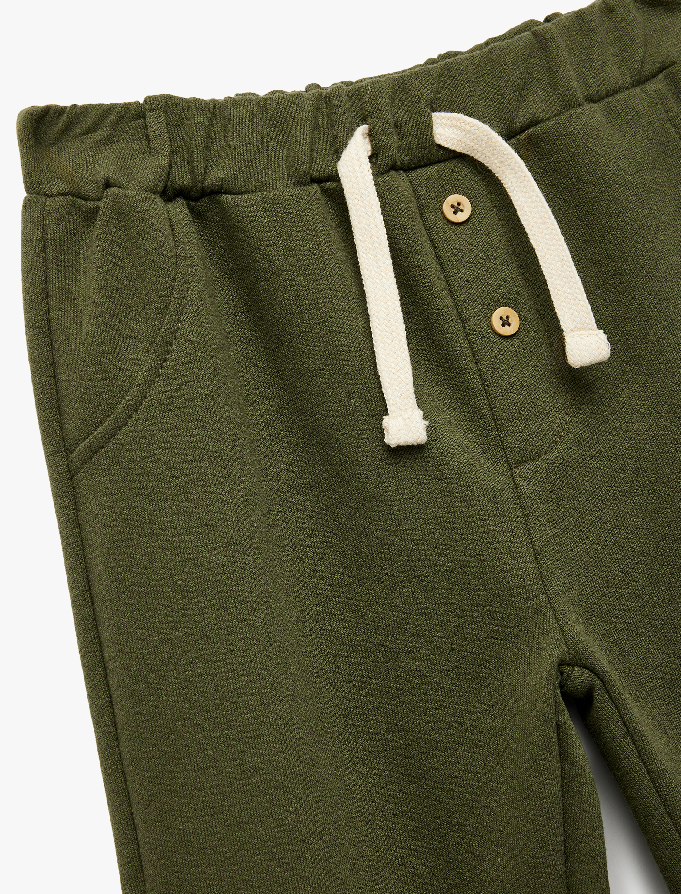  Erkek Bebek Düğme Detaylı Katlamalı Paça Beli Bağcıklı Eşofman Altı