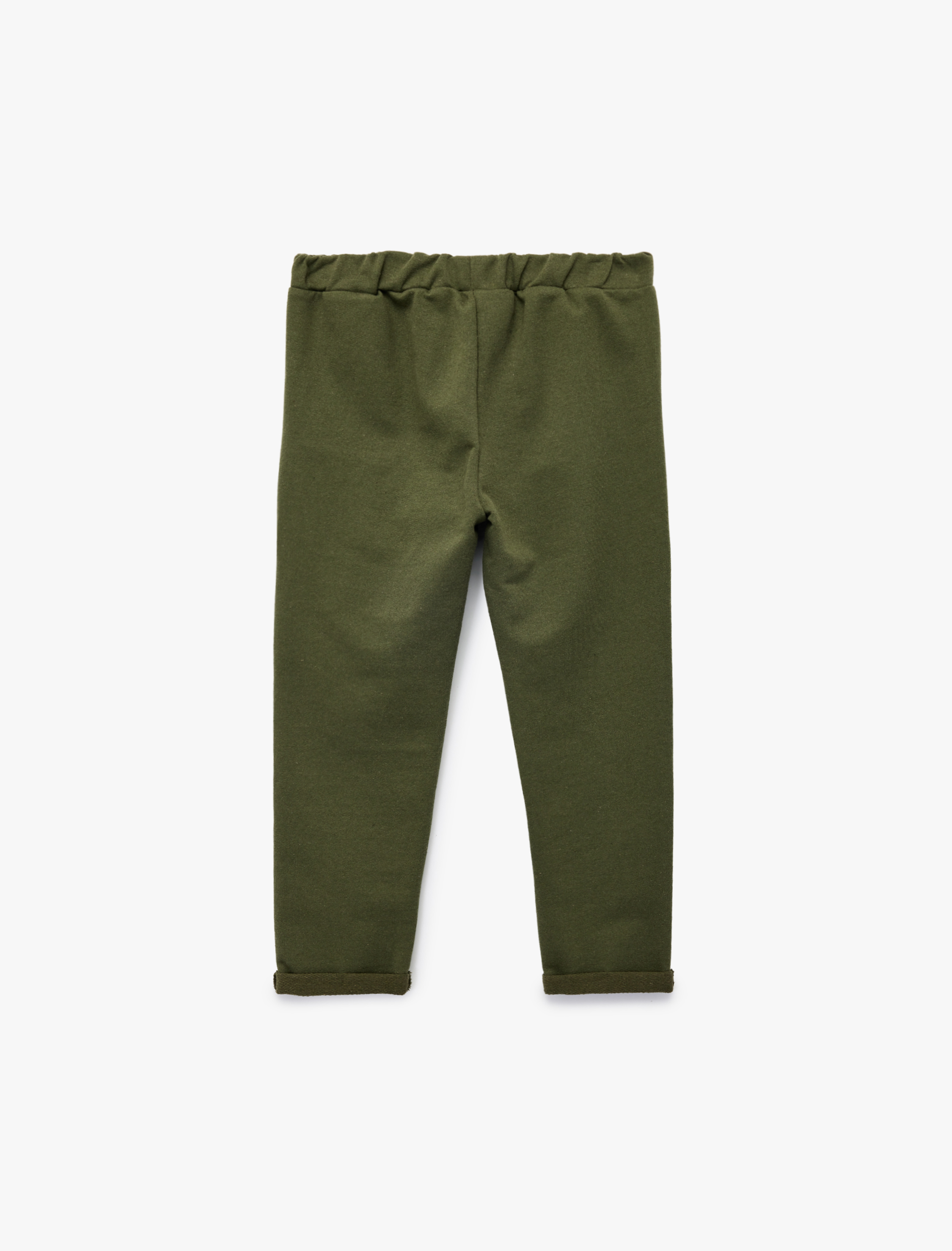  Erkek Bebek Düğme Detaylı Katlamalı Paça Beli Bağcıklı Eşofman Altı