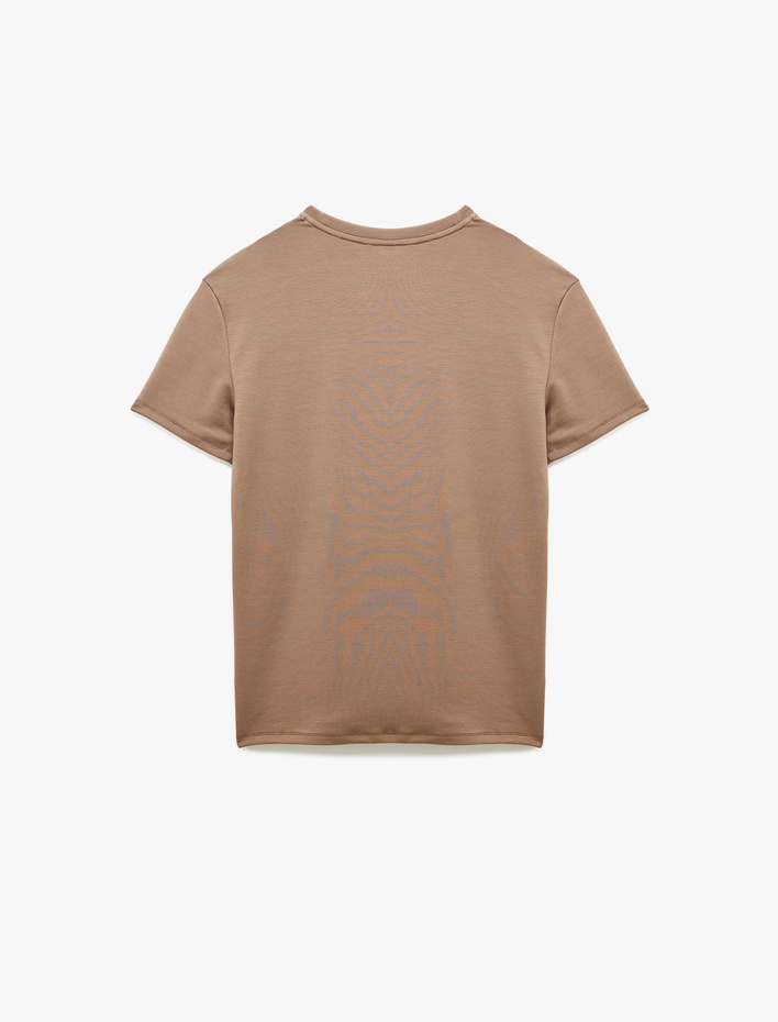  Regular Fit Kısa Kollu Baskılı Bisiklet Yaka Spor Tişört