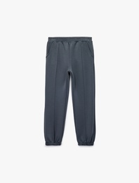 Beli Lastikli Cepli Basic Jogger Eşofman Altı