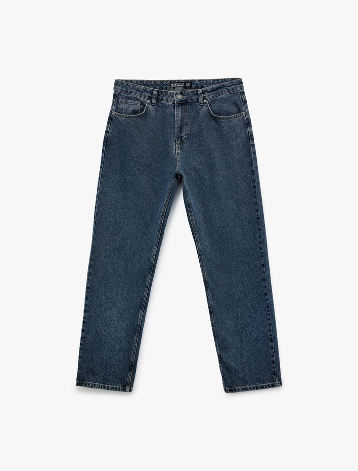  Normal Bel Pamuklu Vintage Straight Fit Jean