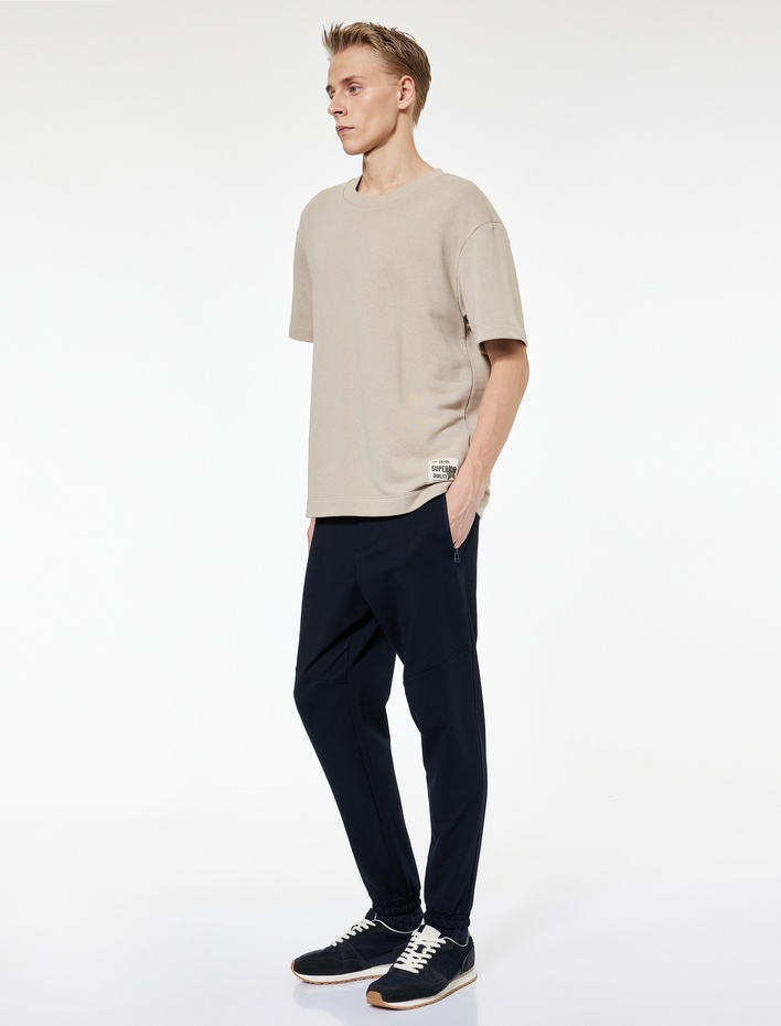  Pamuklu Fermuarlı Cepli Beli Bağcıklı Jogger Eşofman Altı